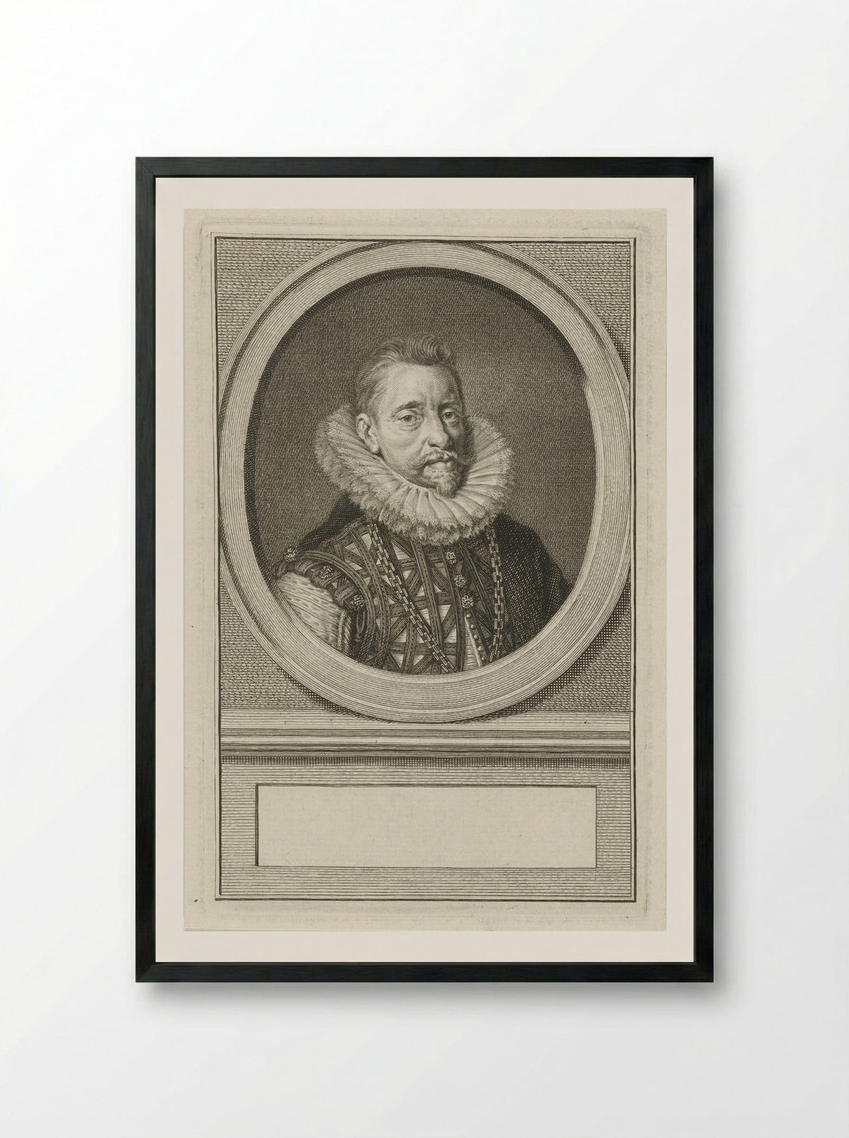 Portret van Albrecht, aartshertog van Oostenrijk - Jacob Houbraken - Framed Print Black
