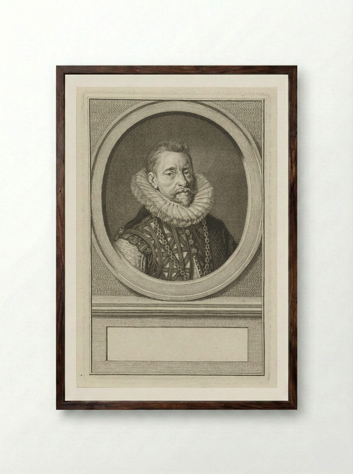 Portret van Albrecht, aartshertog van Oostenrijk - Jacob Houbraken - Framed Print Dark Wood