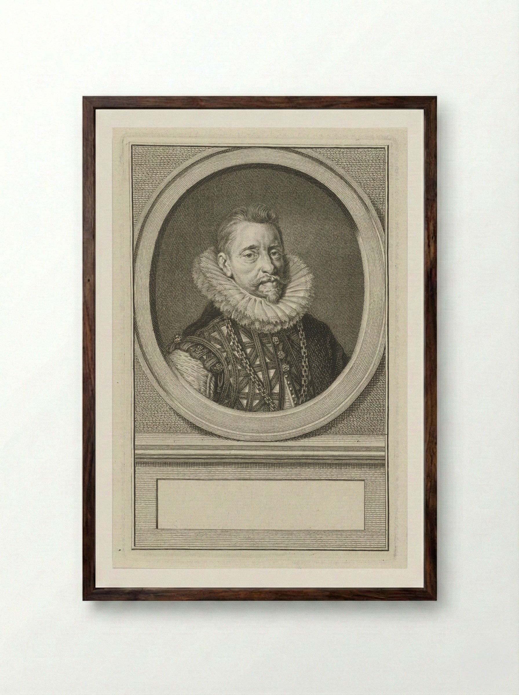 Portret van Albrecht, aartshertog van Oostenrijk - Jacob Houbraken - Framed Print Dark Wood