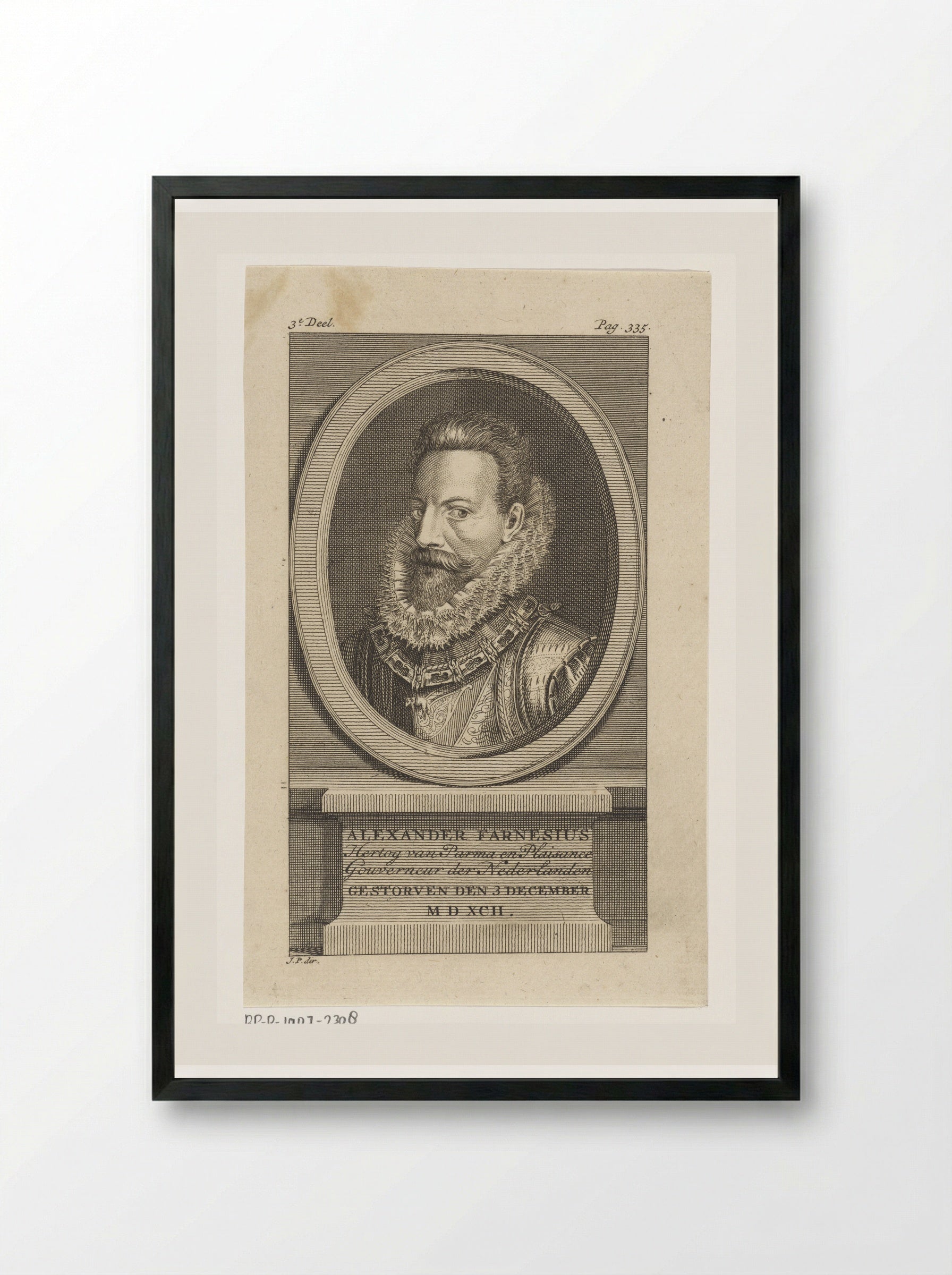 Portret van Alessandro Farnese, hertog van Parma - Jan Punt - Framed Print Black