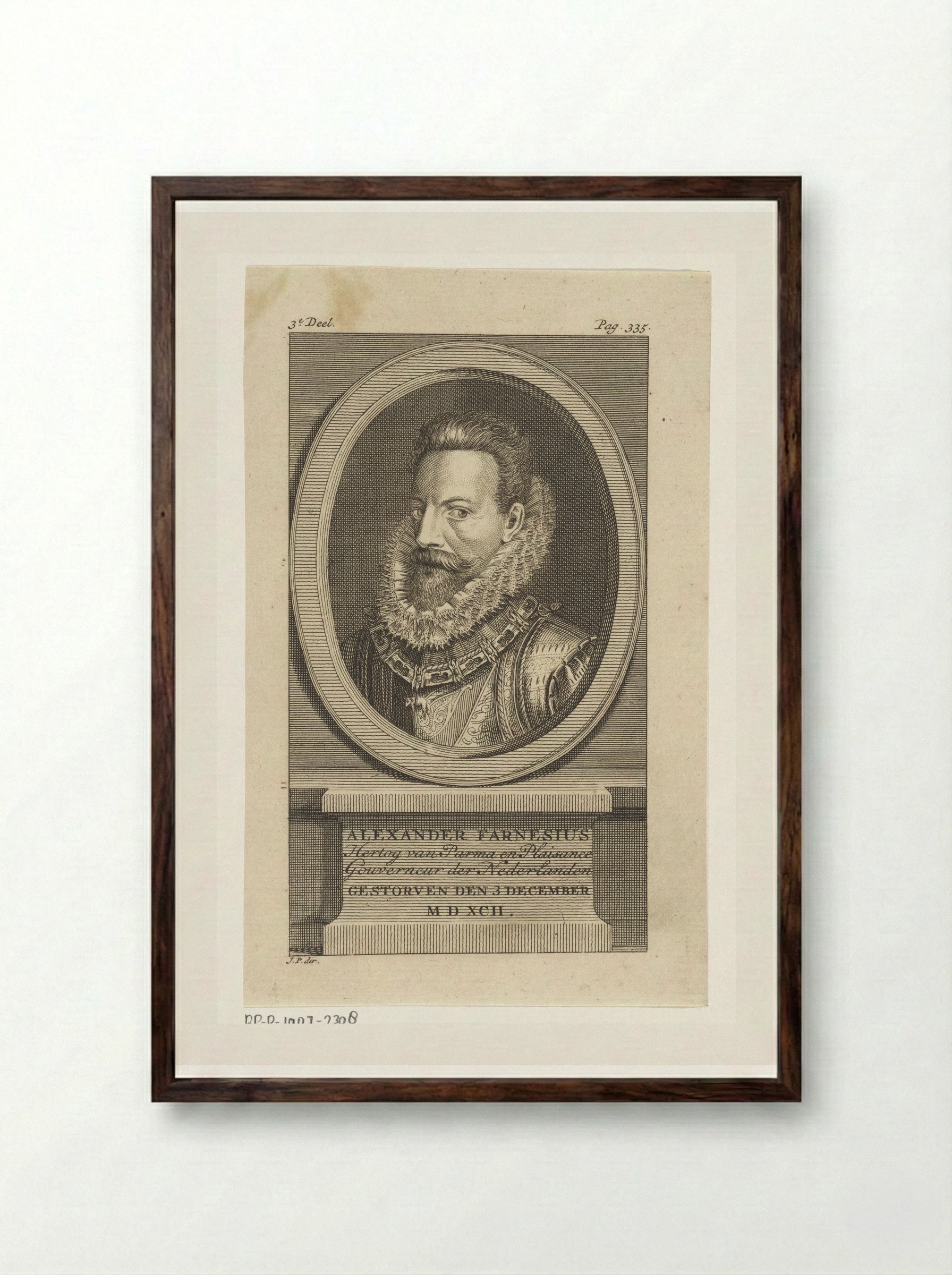 Portret van Alessandro Farnese, hertog van Parma - Jan Punt - Framed Print Dark Wood