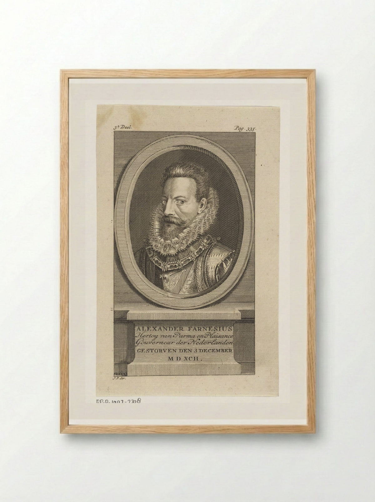 Portret van Alessandro Farnese, hertog van Parma - Jan Punt - Framed Print Wood