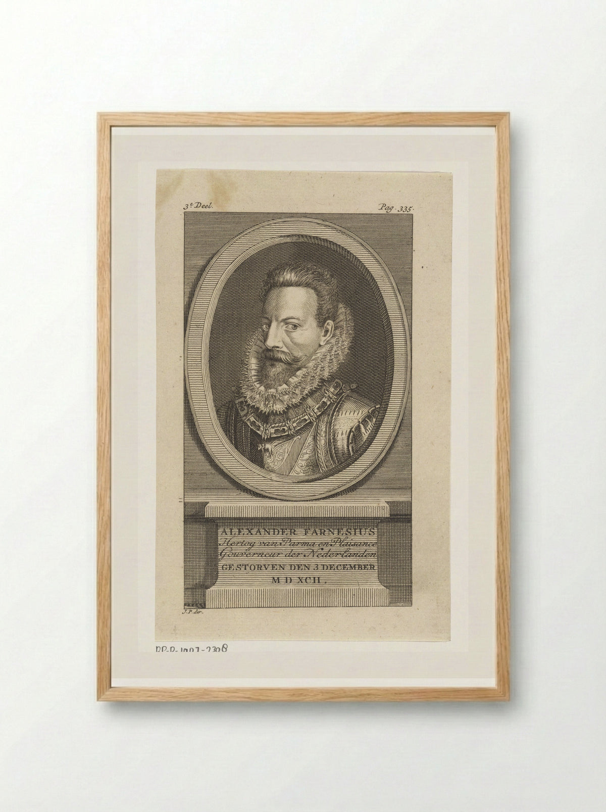 Portret van Alessandro Farnese, hertog van Parma - Jan Punt - Framed Print Wood