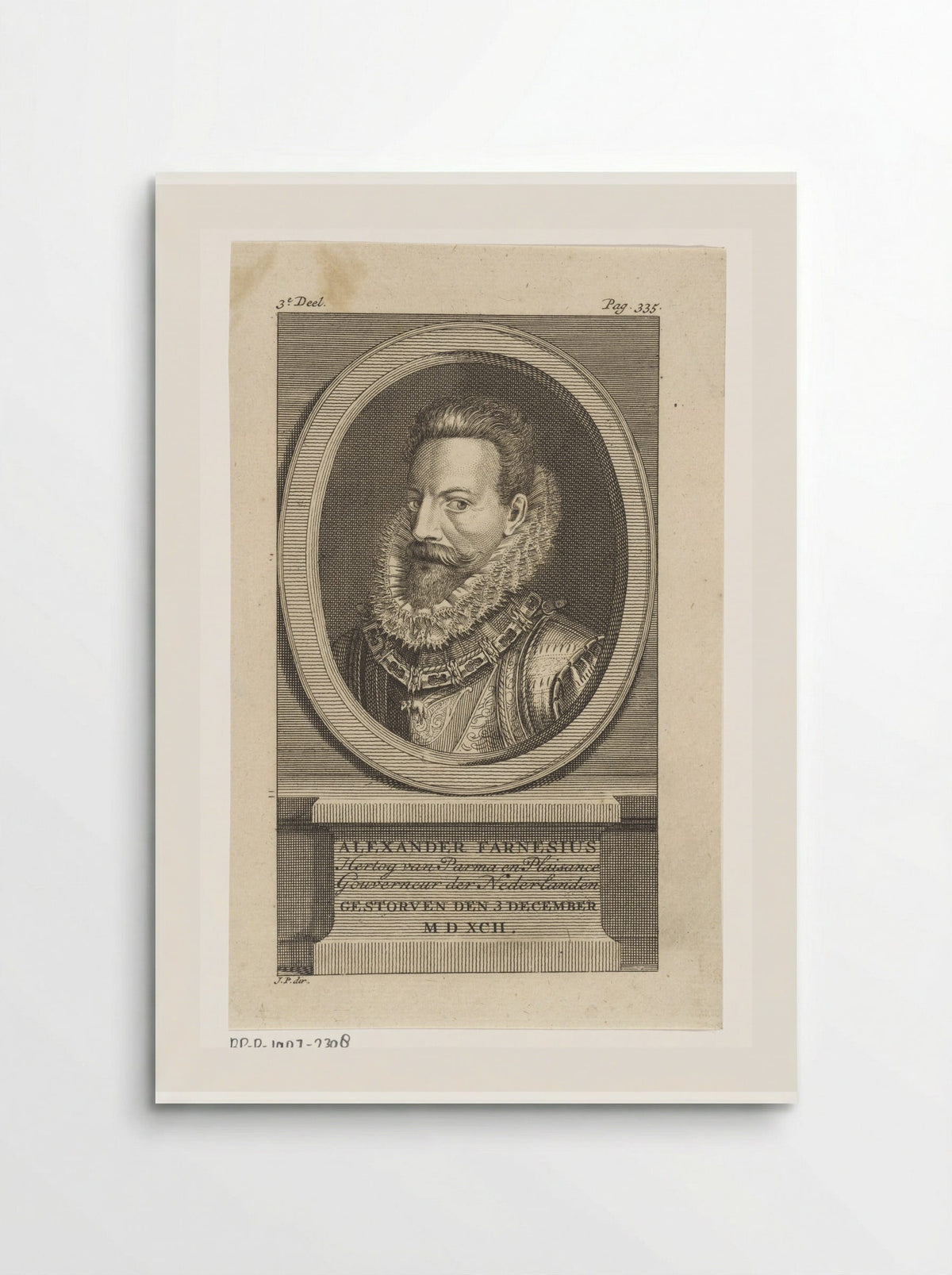 Portret van Alessandro Farnese, hertog van Parma - Jan Punt - Poster