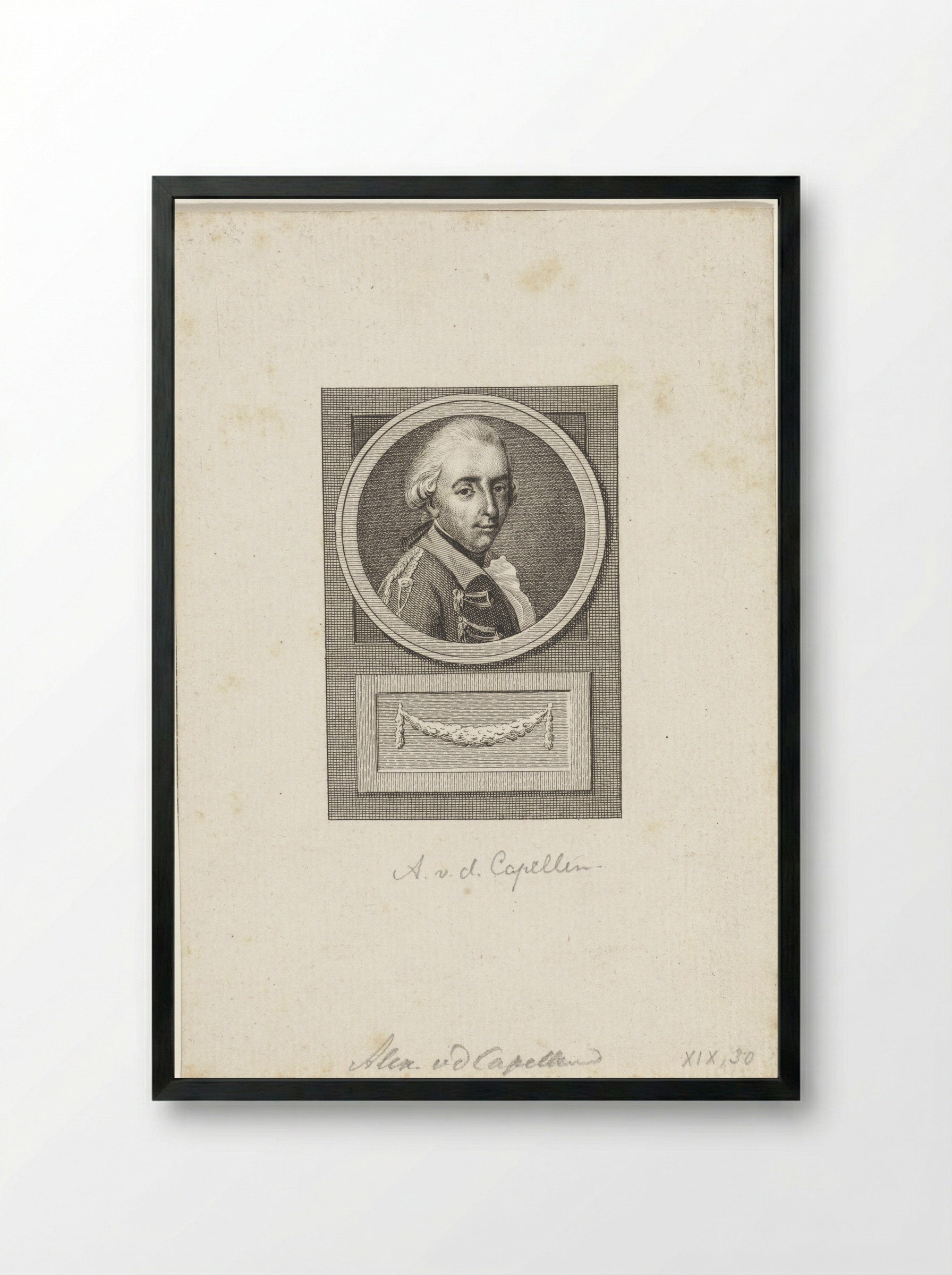 Portret van Alexander Philip van der Capellen - Reinier Vinkeles - Framed Print Black