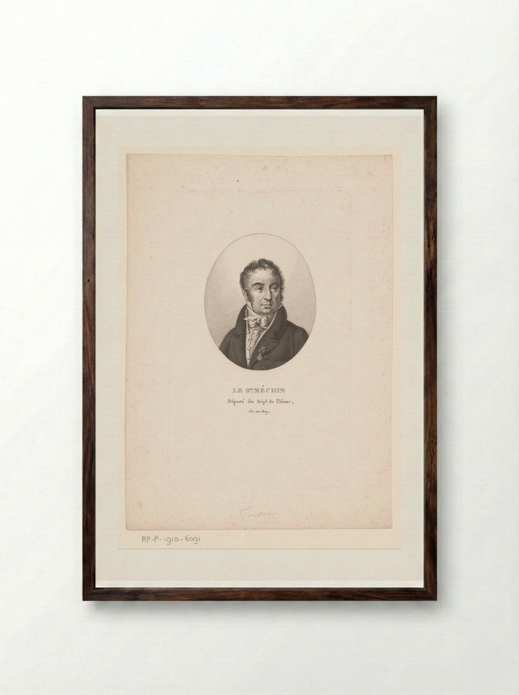 Portret van Alexandre Edme Méchin - Ambroise Tardieu - Framed Print Dark Wood