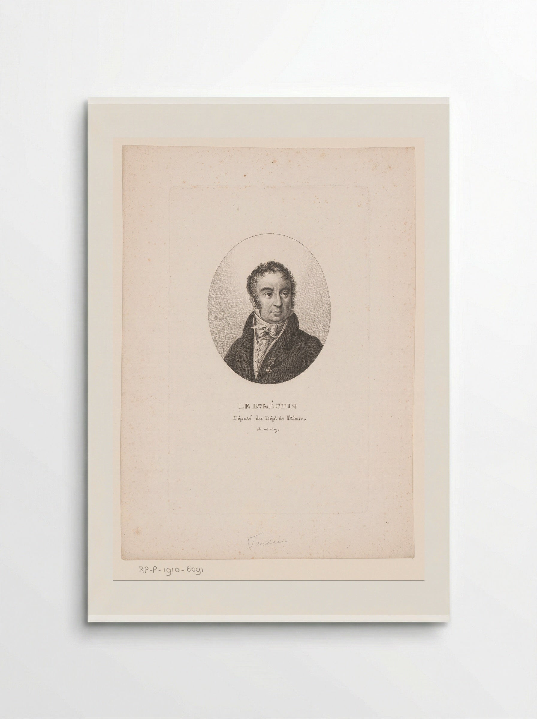 Portret van Alexandre Edme Méchin - Ambroise Tardieu - Poster