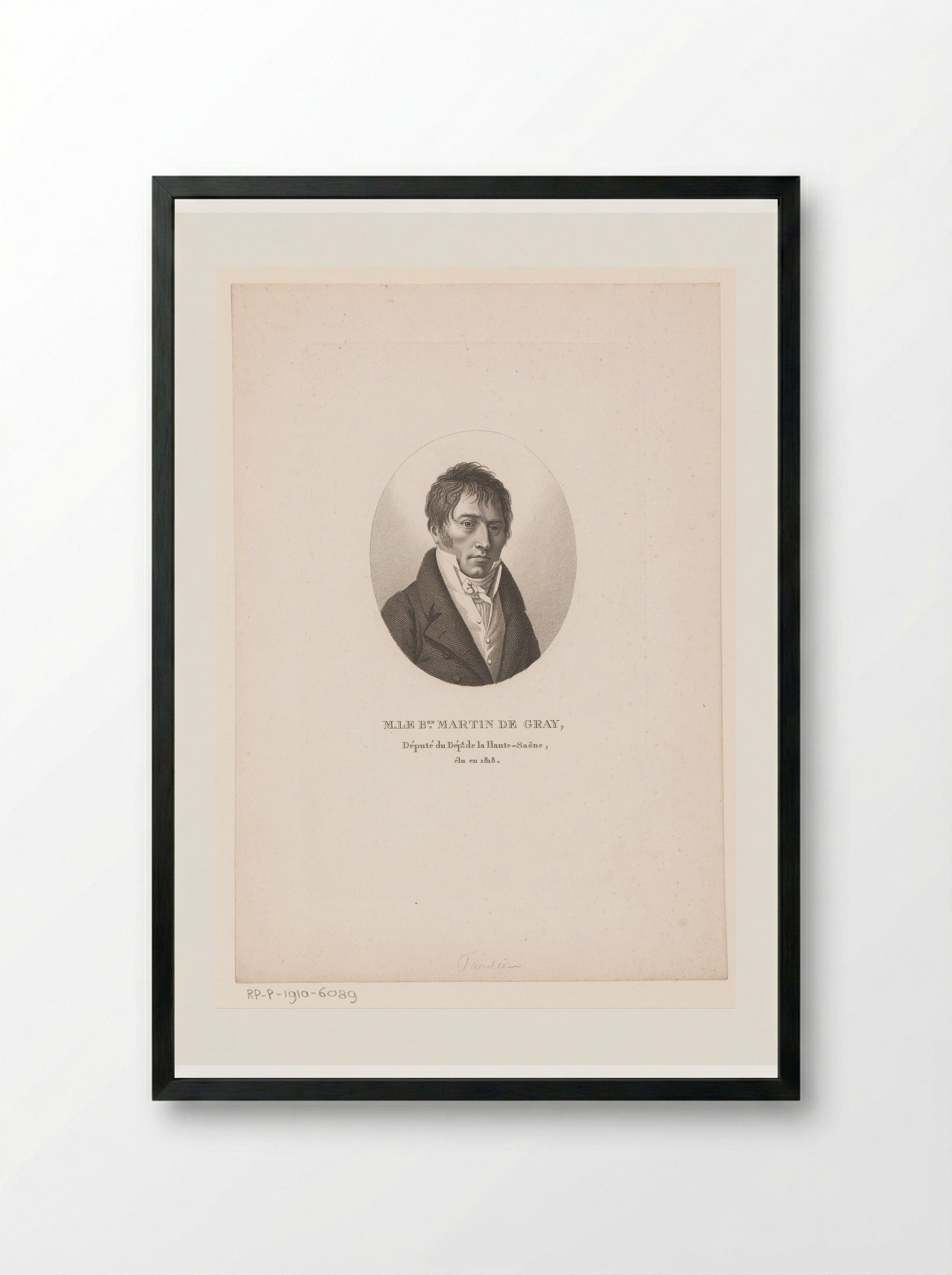 Portret van Alexandre François Joseph Martin de Gray - Ambroise Tardieu - Framed Print Black