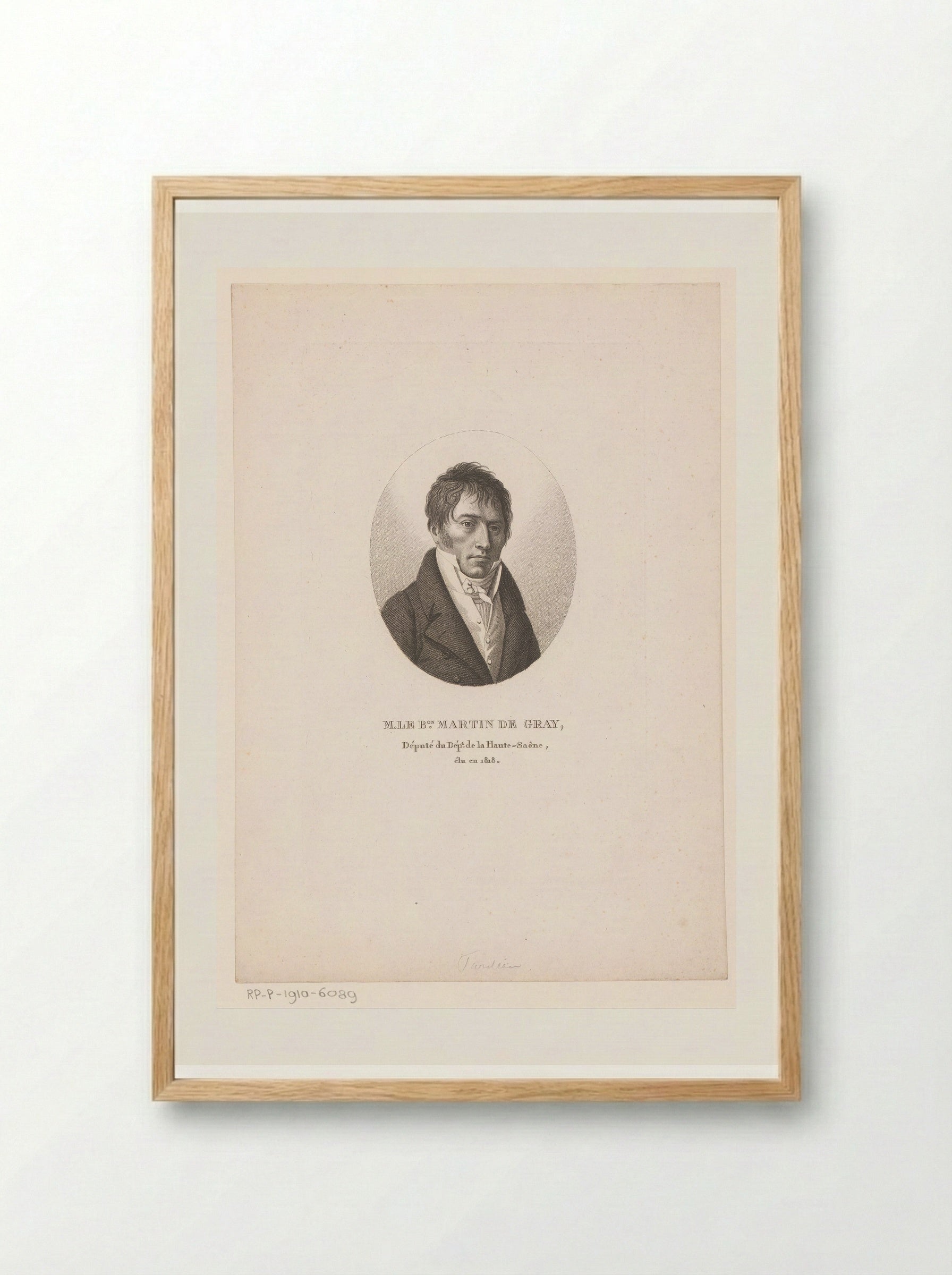 Portret van Alexandre François Joseph Martin de Gray - Ambroise Tardieu - Framed Print Wood