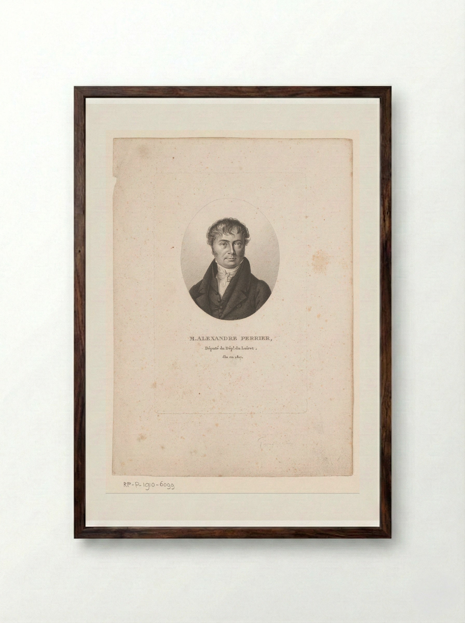 Portret van Alexandre-Jacques Perier - Ambroise Tardieu - Framed Print Dark Wood