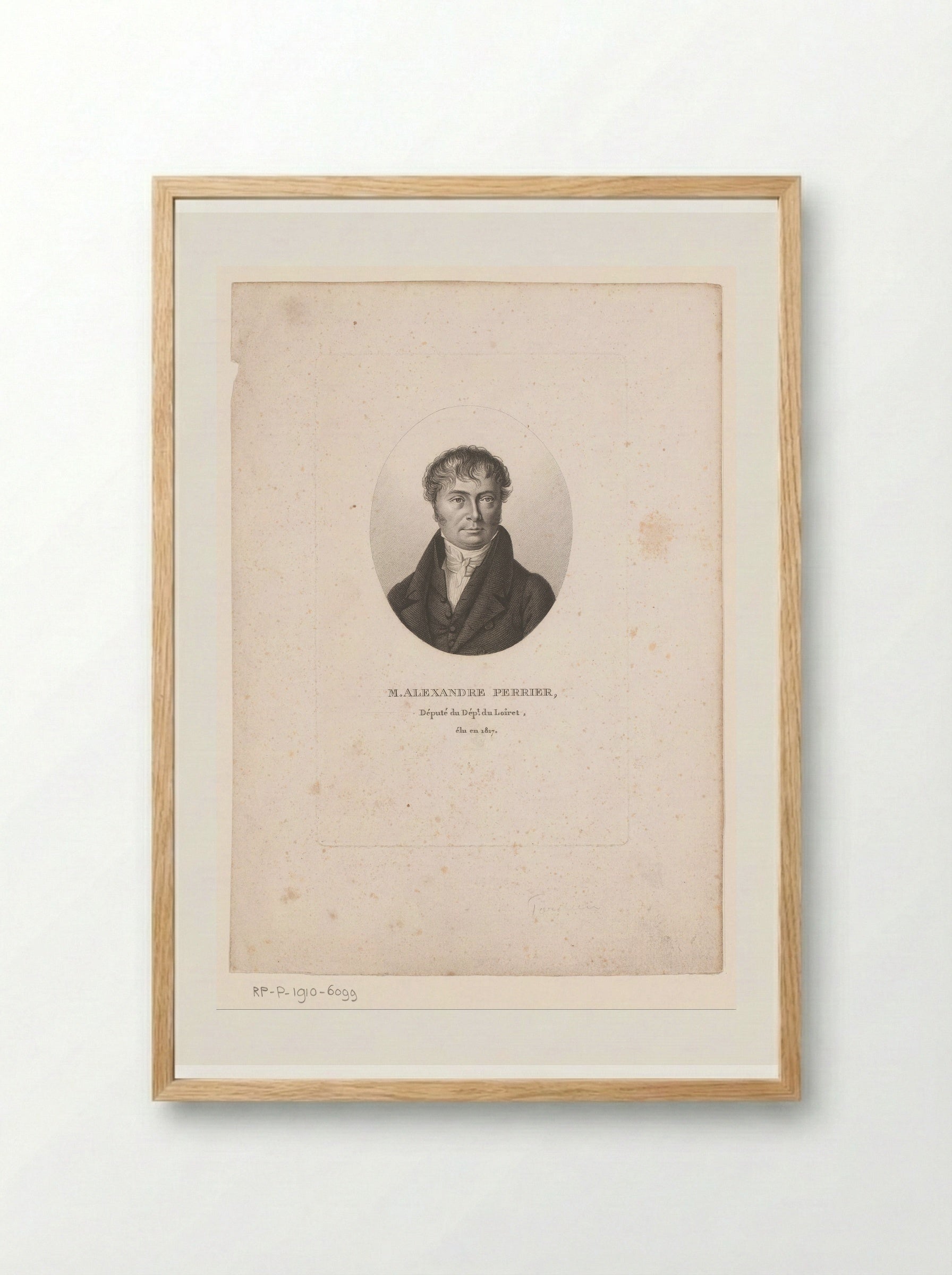 Portret van Alexandre-Jacques Perier - Ambroise Tardieu - Framed Print Wood