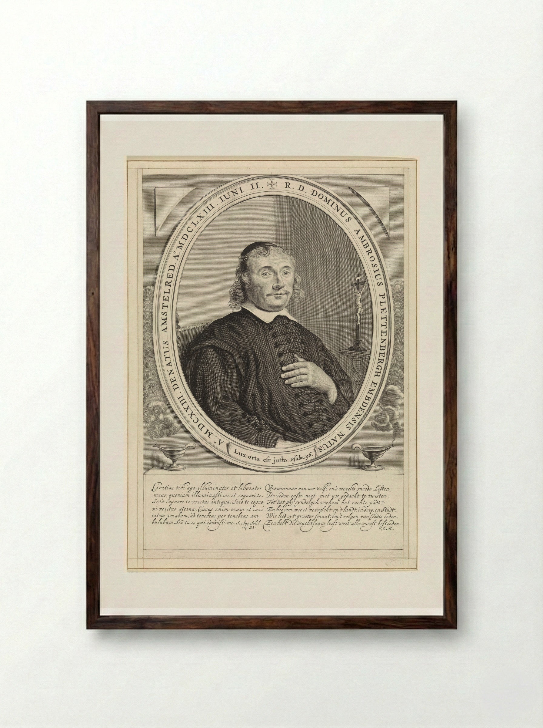 Portret van Ambrosius Plettenbergh - Theodor Matham - Framed Print Dark Wood