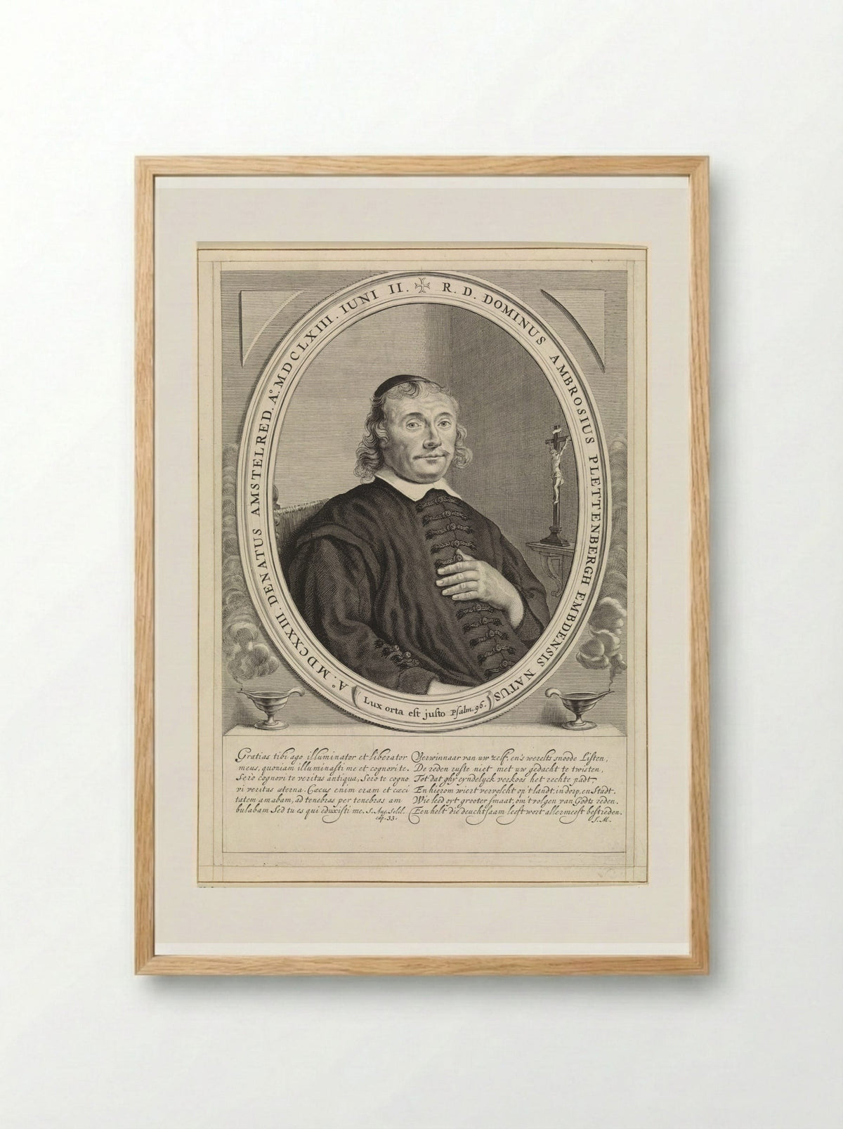 Portret van Ambrosius Plettenbergh - Theodor Matham - Framed Print Wood