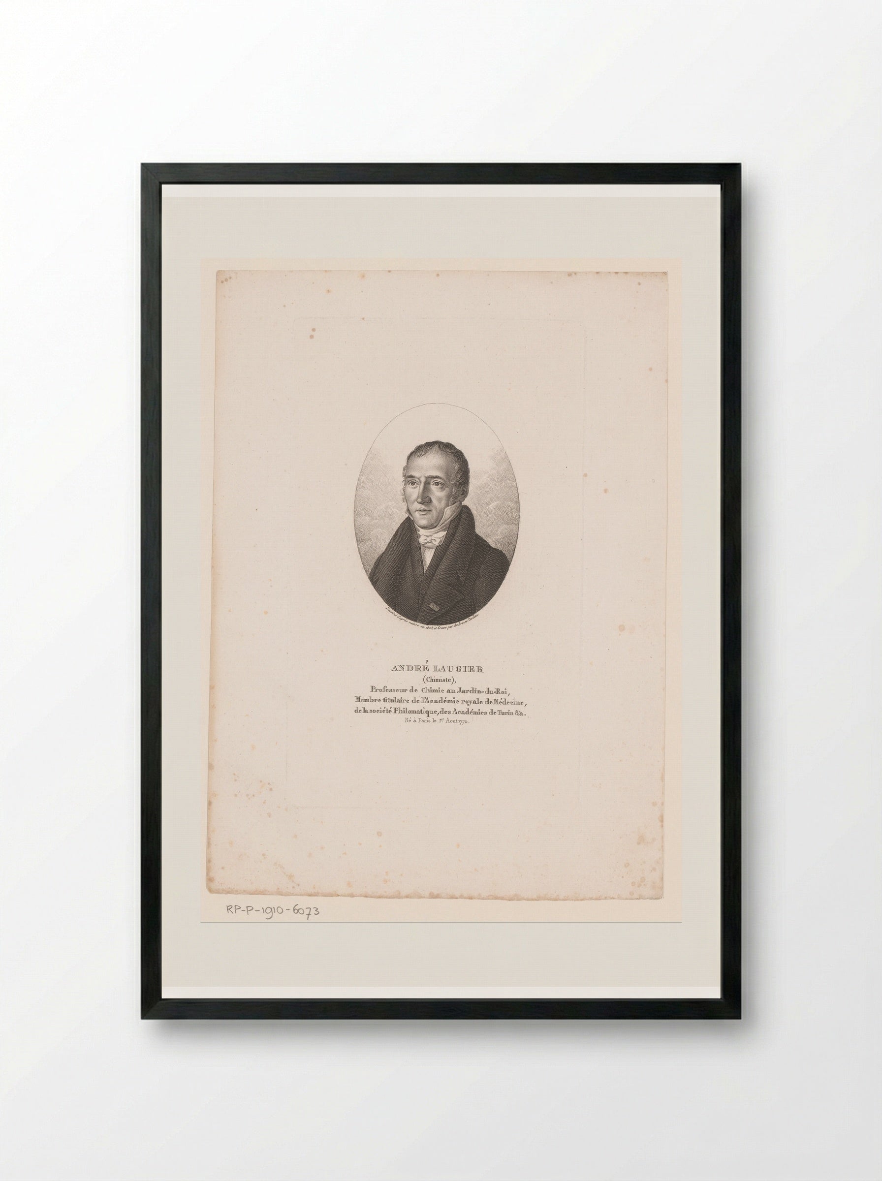 Portret van André Laugier - Ambroise Tardieu - Framed Print Black