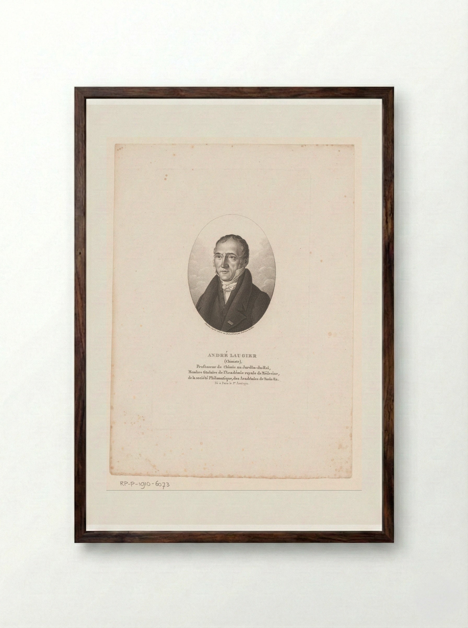 Portret van André Laugier - Ambroise Tardieu - Framed Print Dark Wood