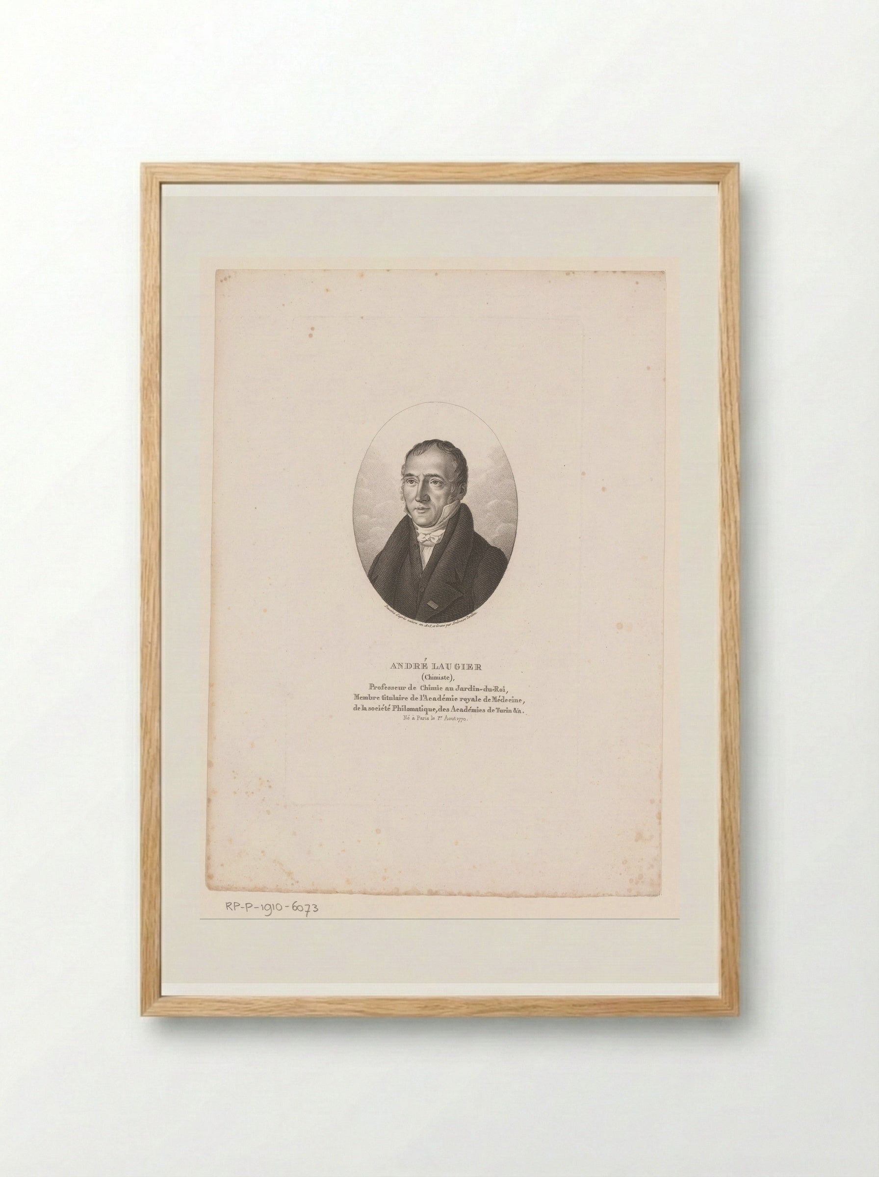 Portret van André Laugier - Ambroise Tardieu - Framed Print Wood