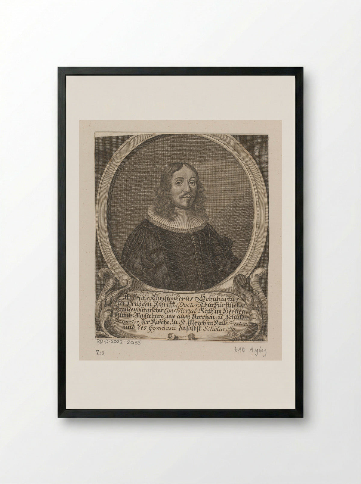 Portret van Andreas Christoph Schubart - Johann Christoph Böcklin - Framed Print Black