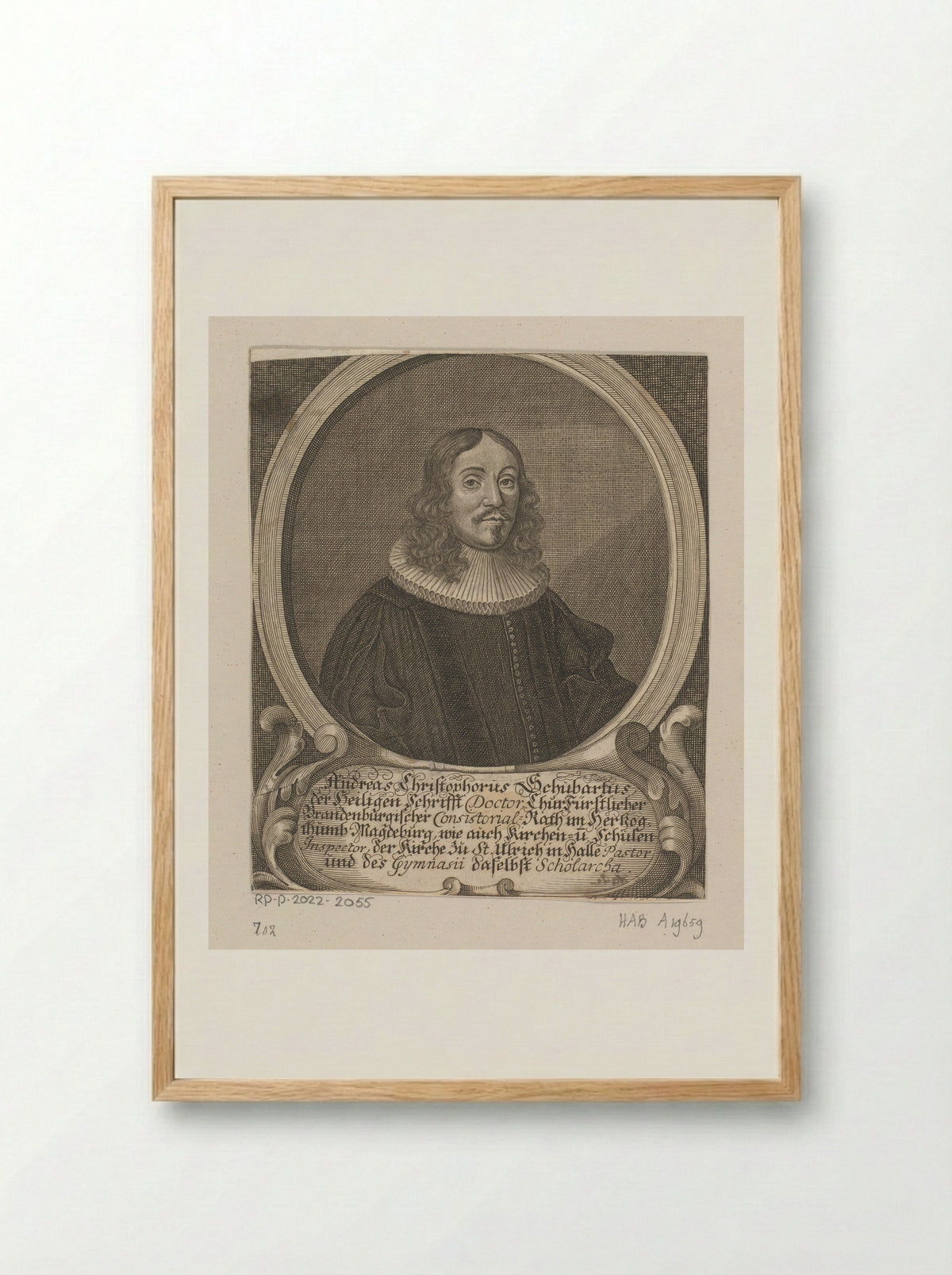 Portret van Andreas Christoph Schubart - Johann Christoph Böcklin - Framed Print Wood