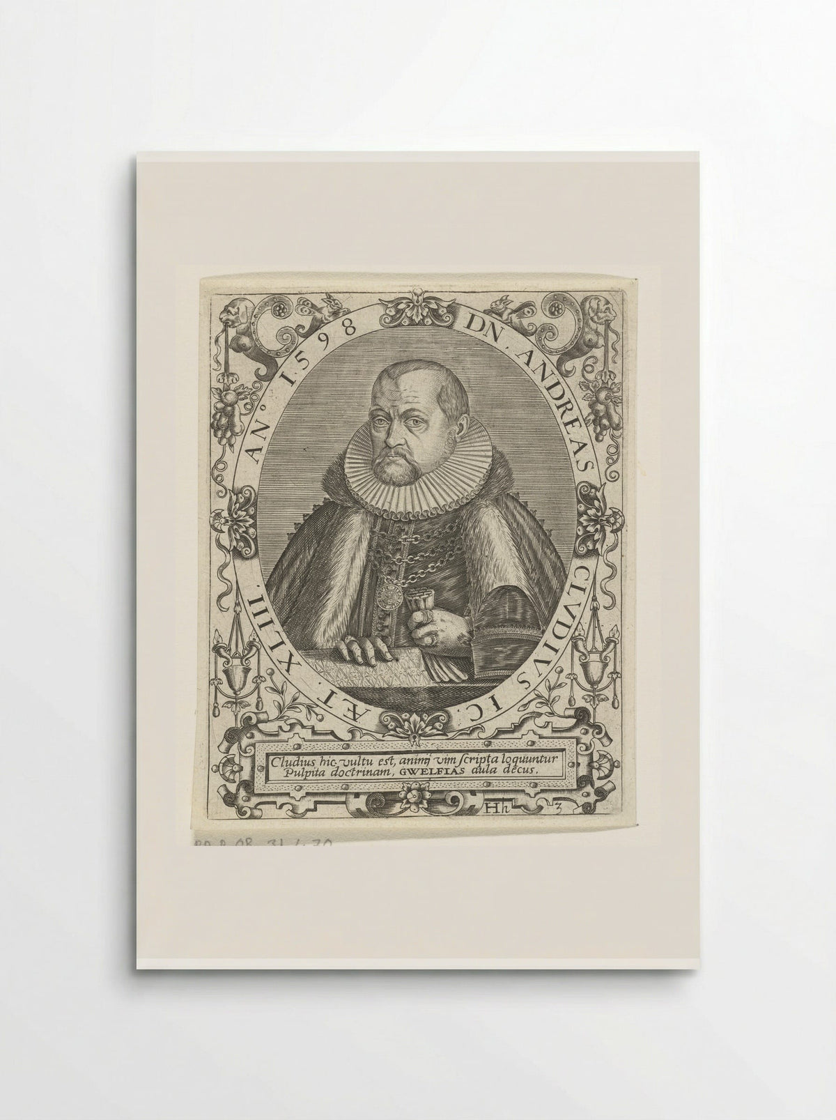Portret van Andreas Cludius - Johann Theodor de Bry - Poster