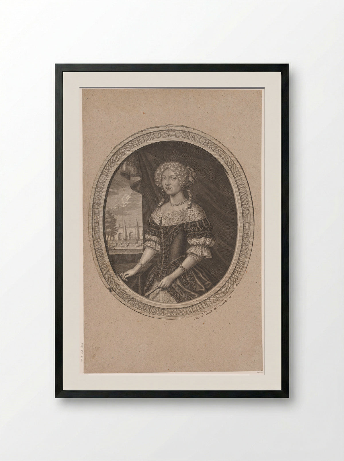 Portret van Anna Christina Heiland - Leonhard Heckenauer - Framed Print Black
