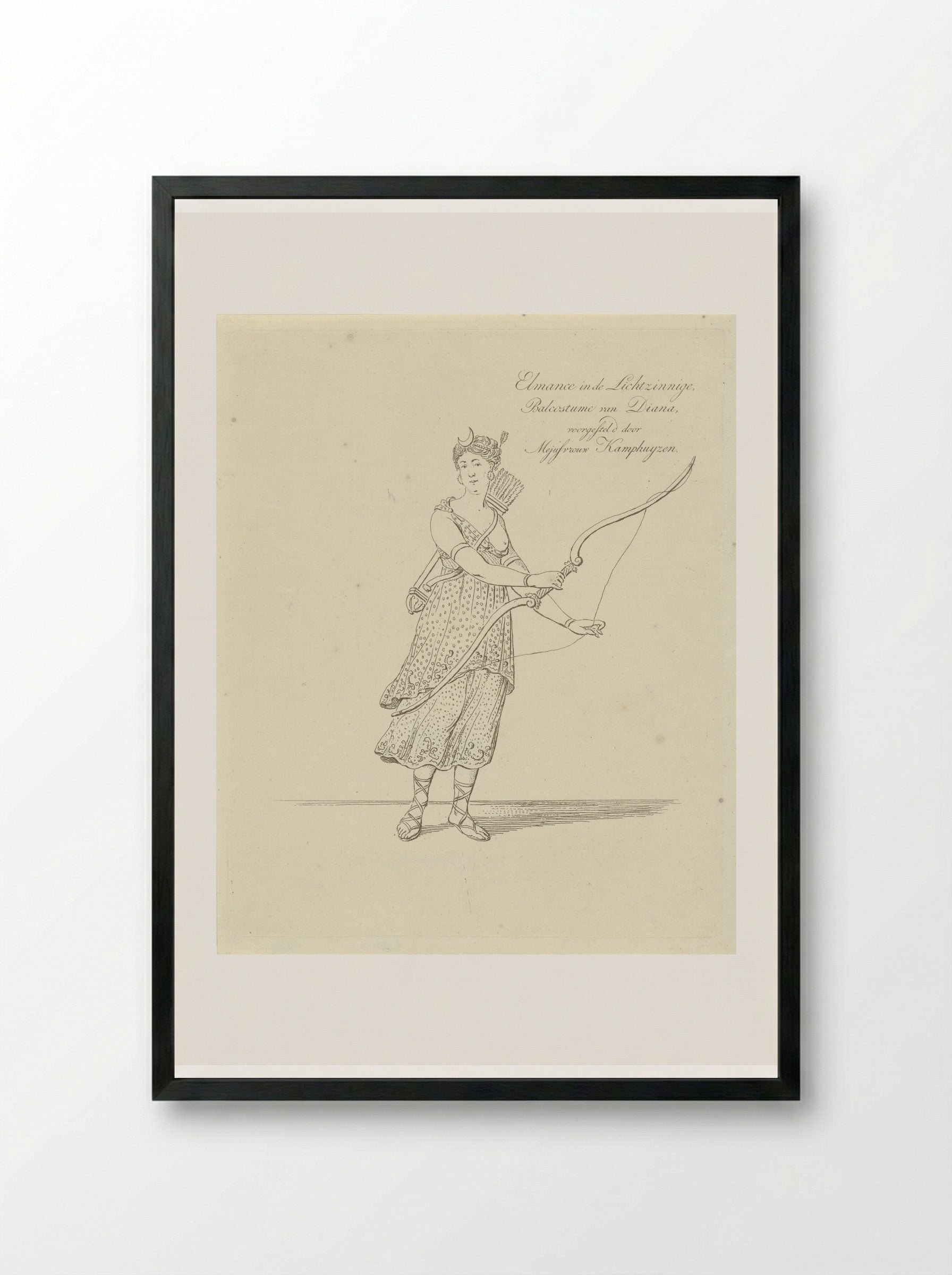 Portret van Anna Maria Snoek als Diana - Johannes Jelgerhuis - Framed Print Black