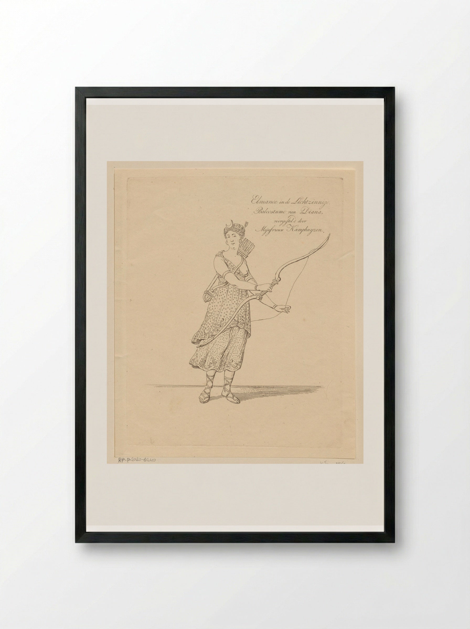 Portret van Anna Maria Snoek als Elmance - Johannes Jelgerhuis - Framed Print Black