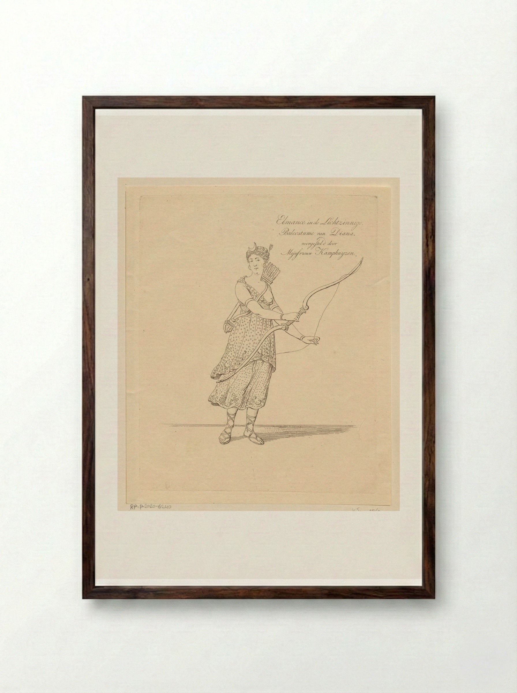Portret van Anna Maria Snoek als Elmance - Johannes Jelgerhuis - Framed Print Dark Wood