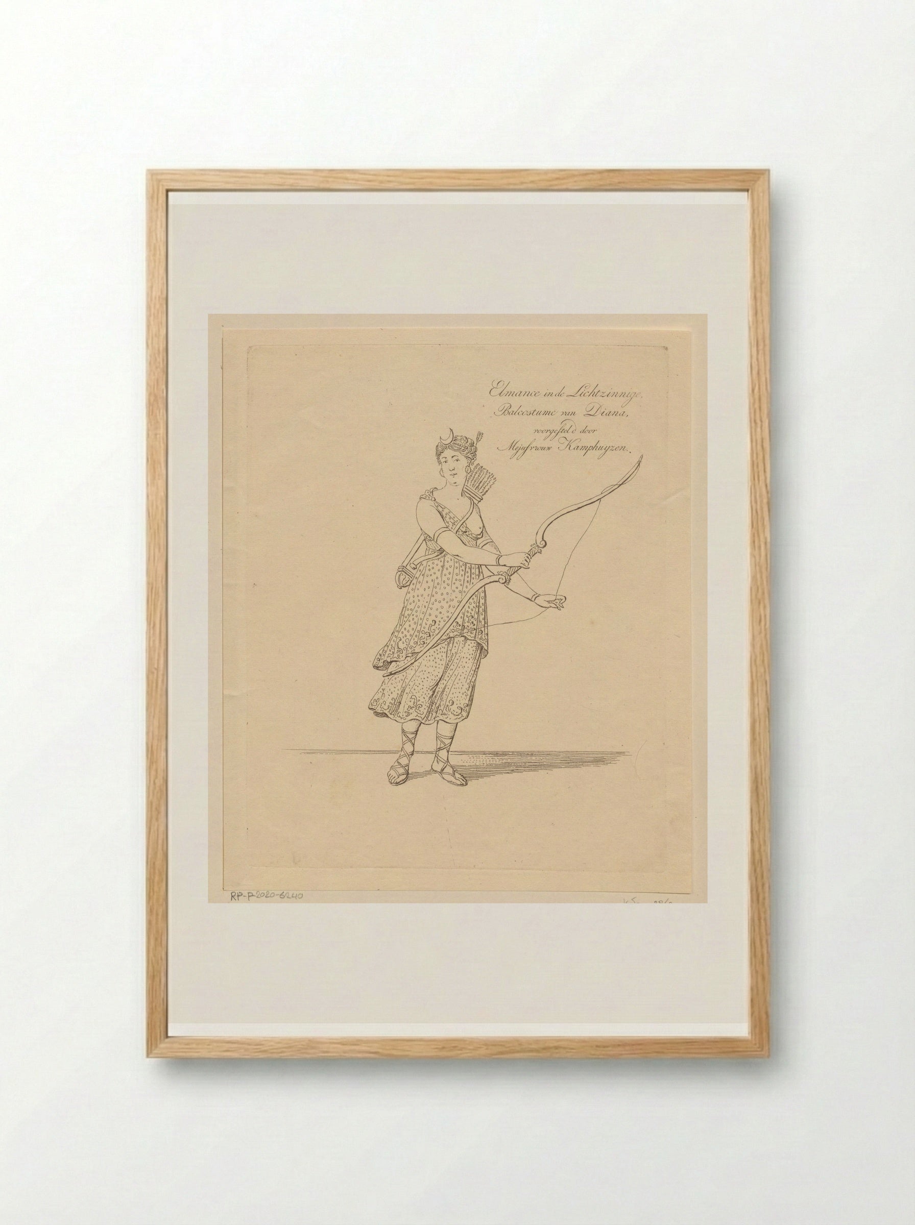 Portret van Anna Maria Snoek als Elmance - Johannes Jelgerhuis - Framed Print Wood