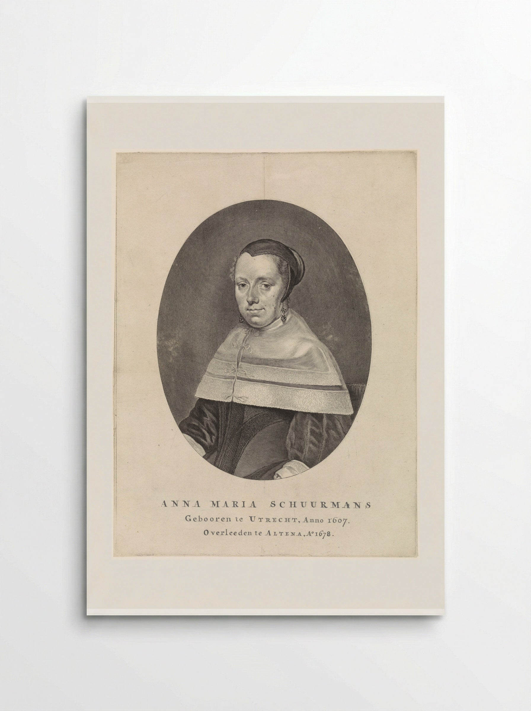 Portret van Anna Maria van Schurman - Theodor Matham - Poster