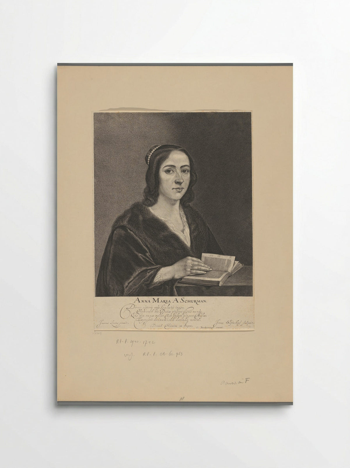 Portret van Anna Maria van Schurman - Jonas Suyderhoef - Poster