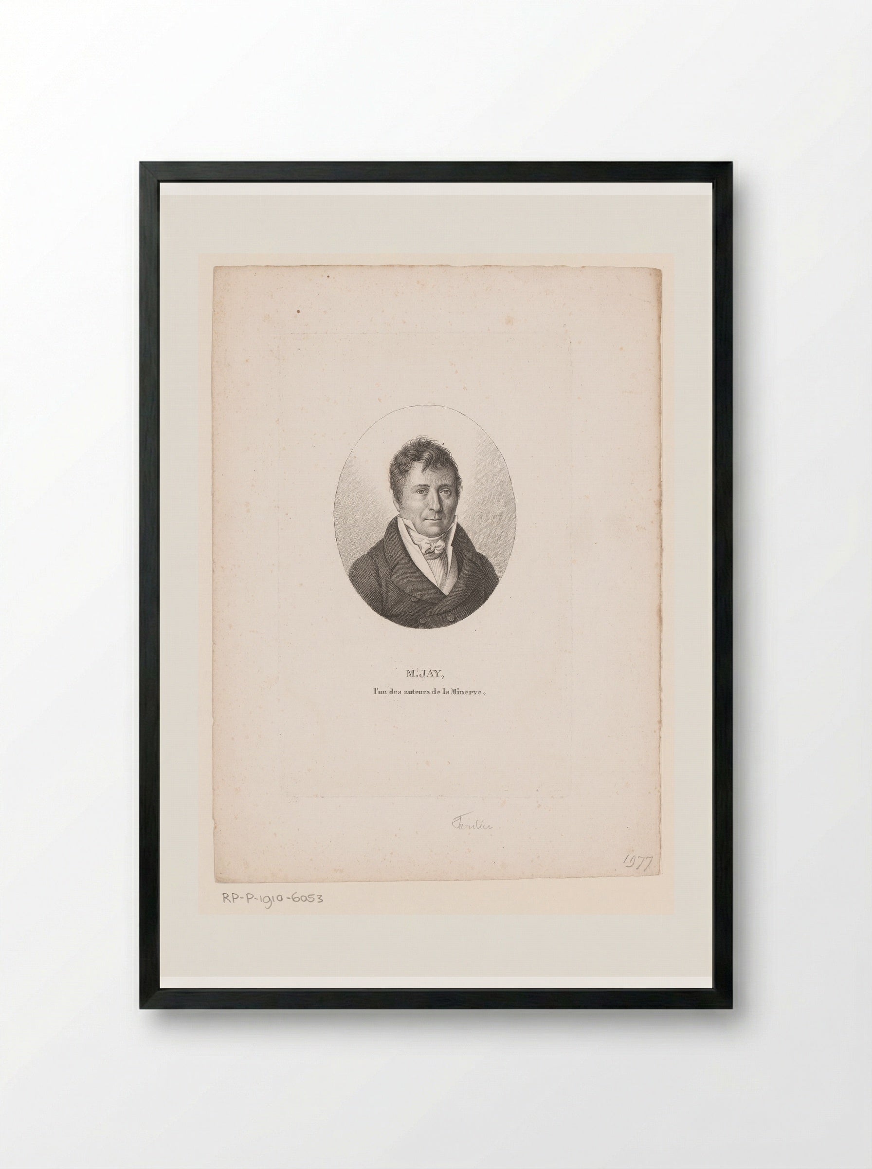 Portret van Antoine Jay - Ambroise Tardieu - Framed Print Black