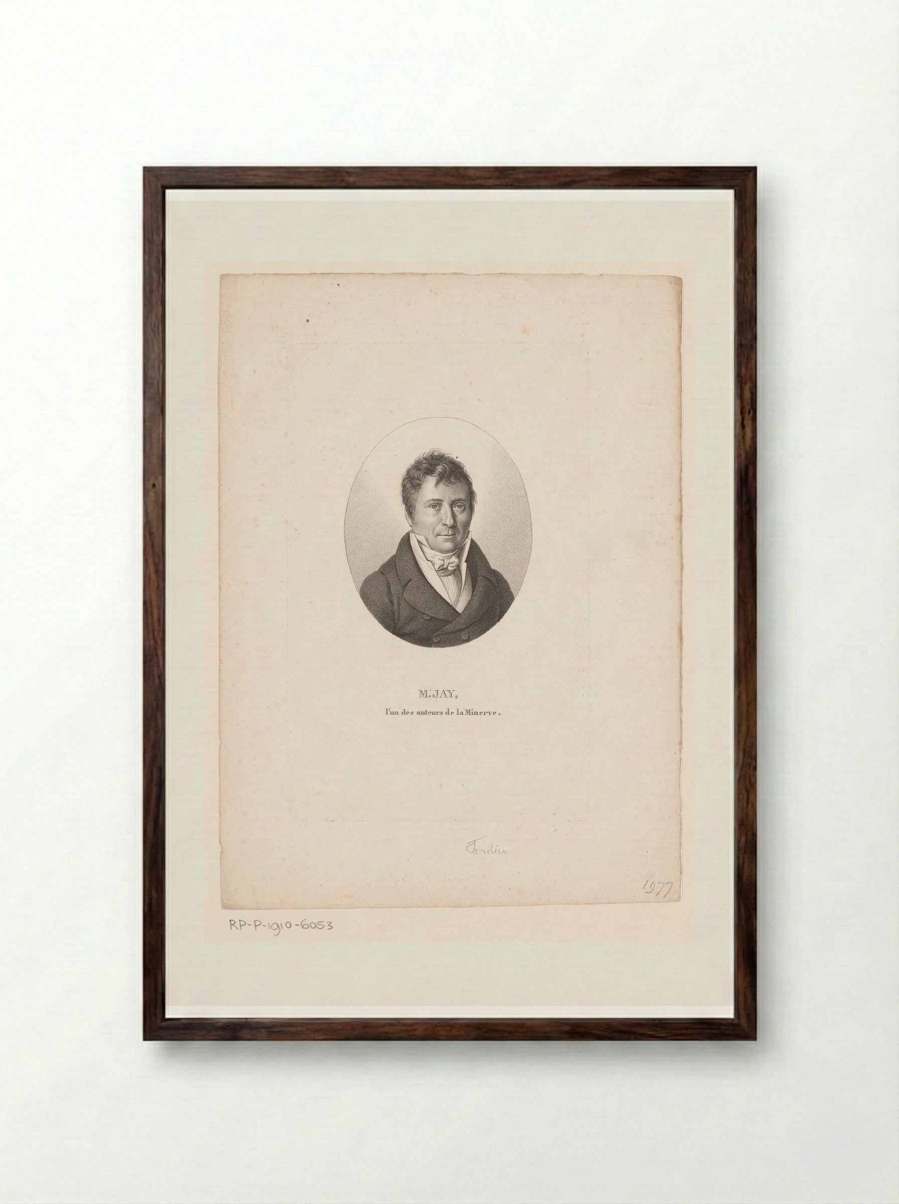 Portret van Antoine Jay - Ambroise Tardieu - Framed Print Dark Wood
