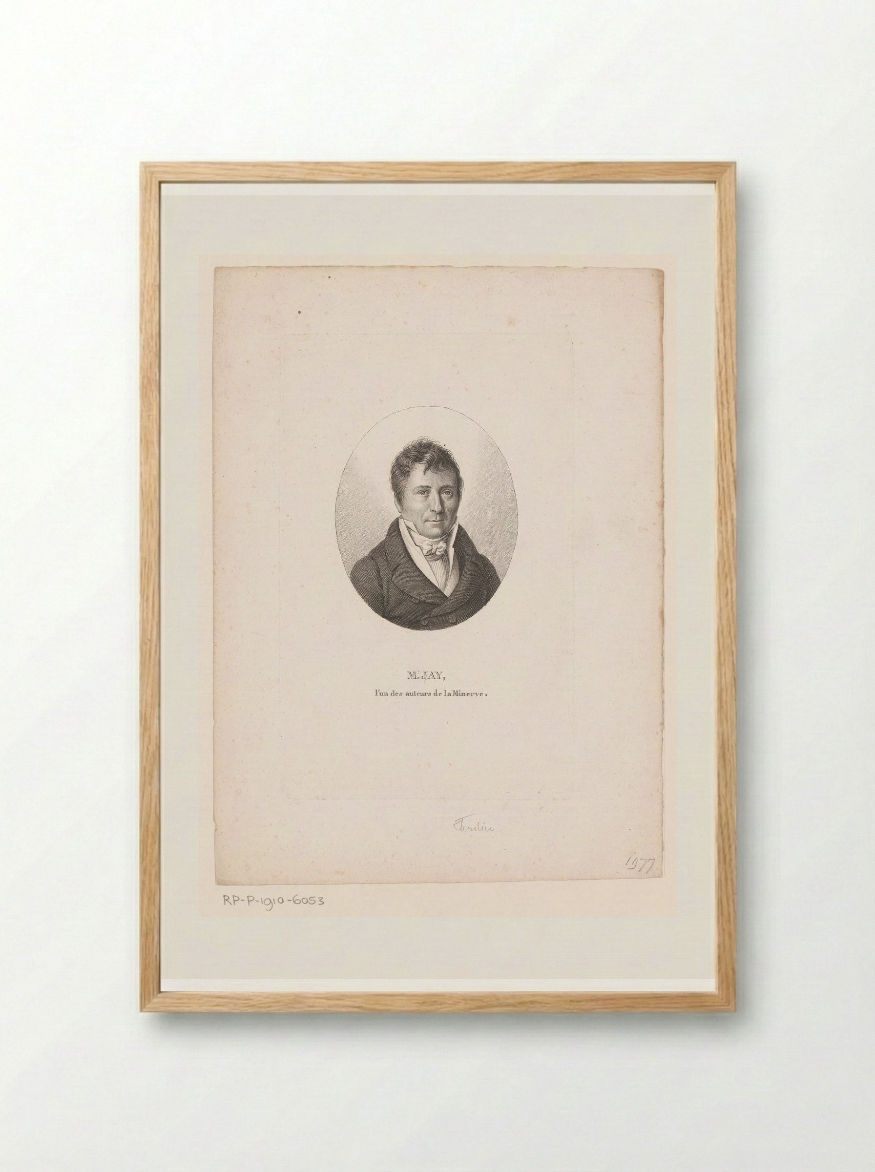 Portret van Antoine Jay - Ambroise Tardieu - Framed Print Wood