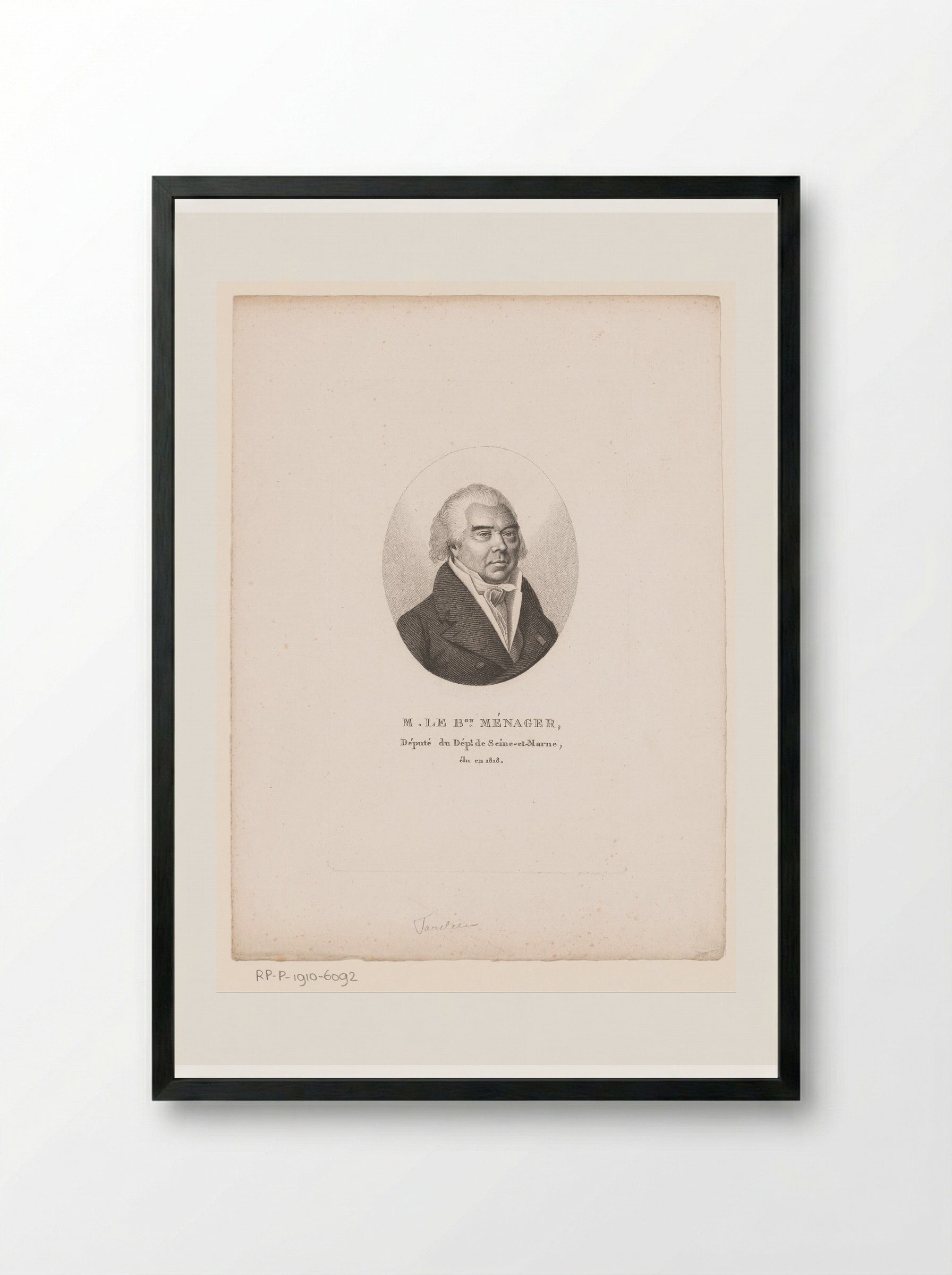 Portret van Antoine Jean François Ménager - Ambroise Tardieu - Framed Print Black