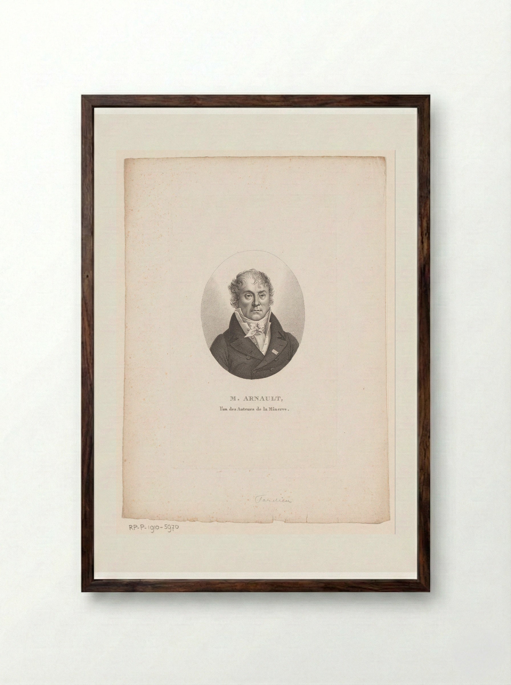 Portret van Antoine-Vincent Arnault - Ambroise Tardieu - Framed Print Dark Wood