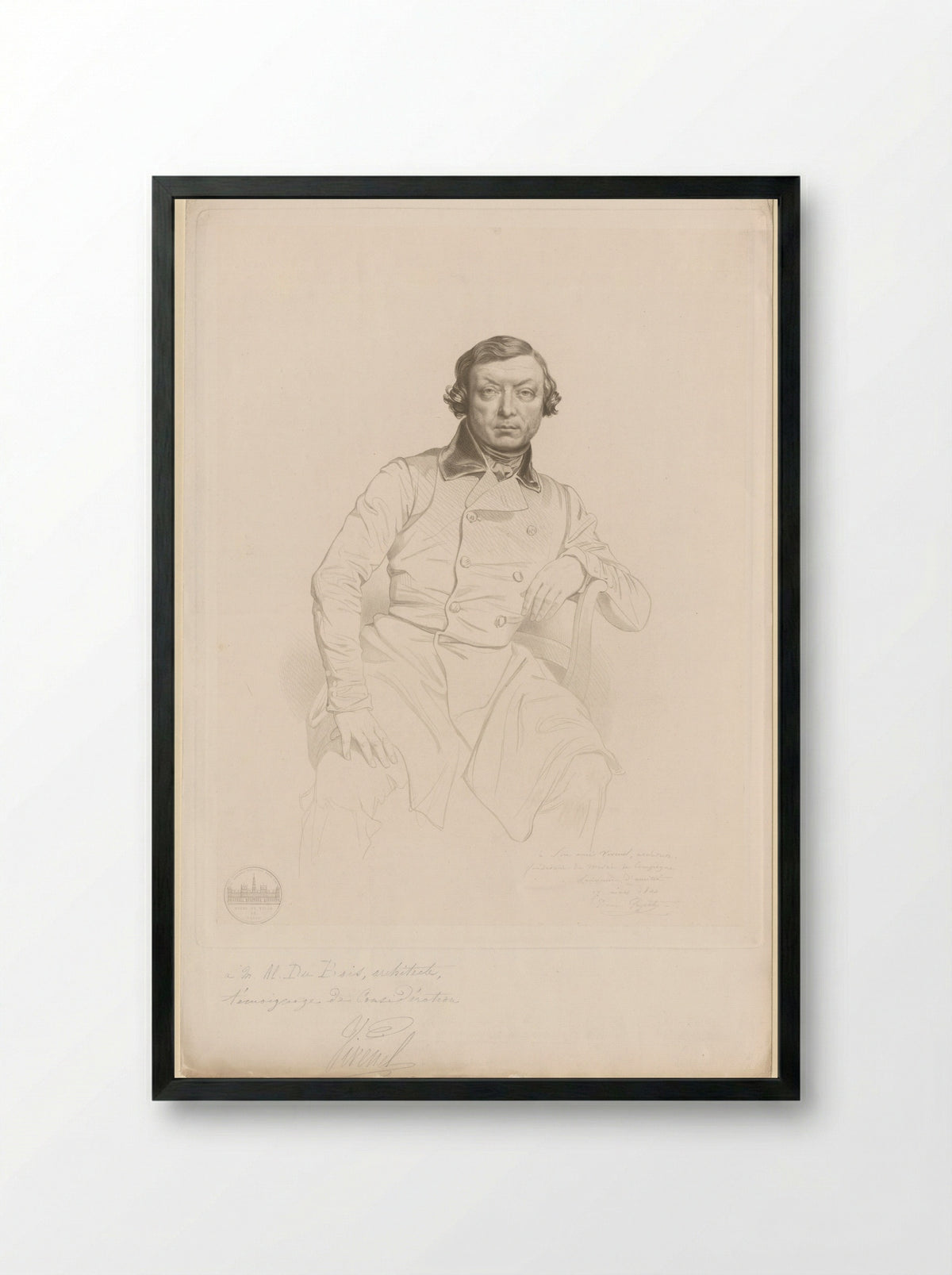Portret van Antoine Vivenel - Claude Marie François Dien - Framed Print Black