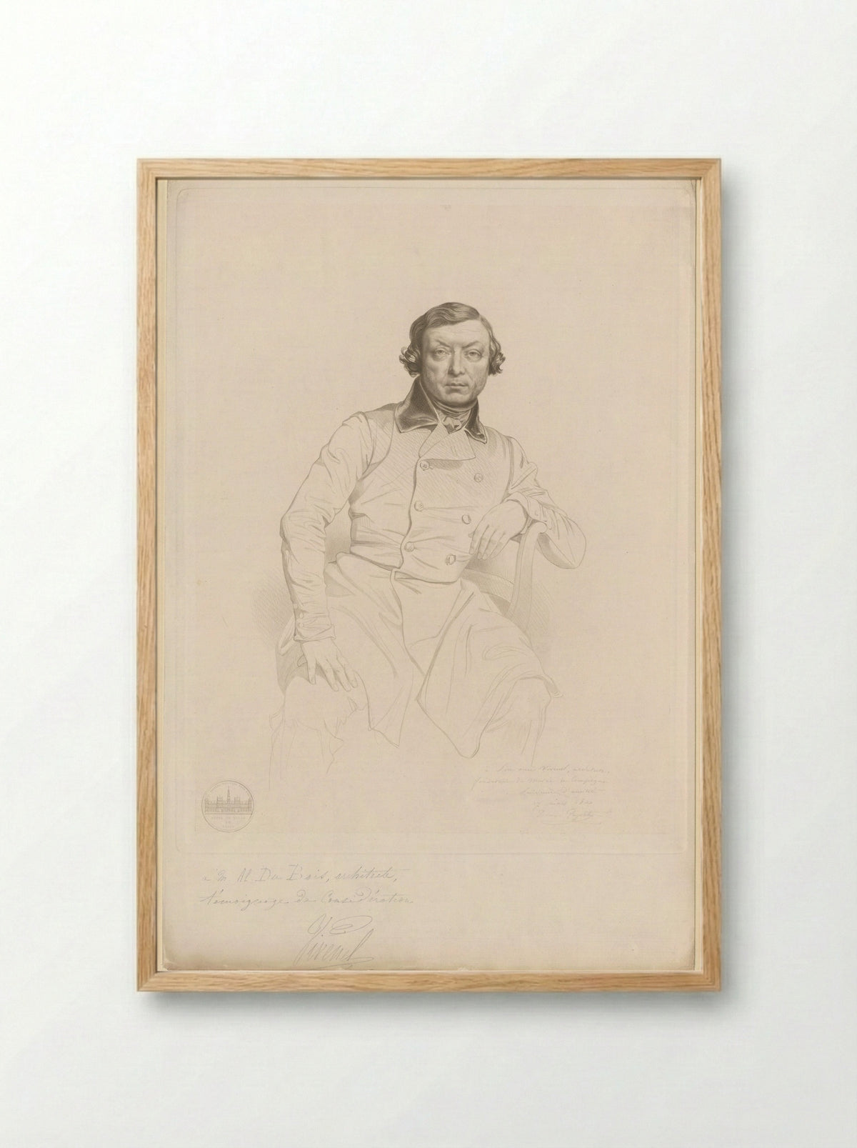 Portret van Antoine Vivenel - Claude Marie François Dien - Framed Print Wood