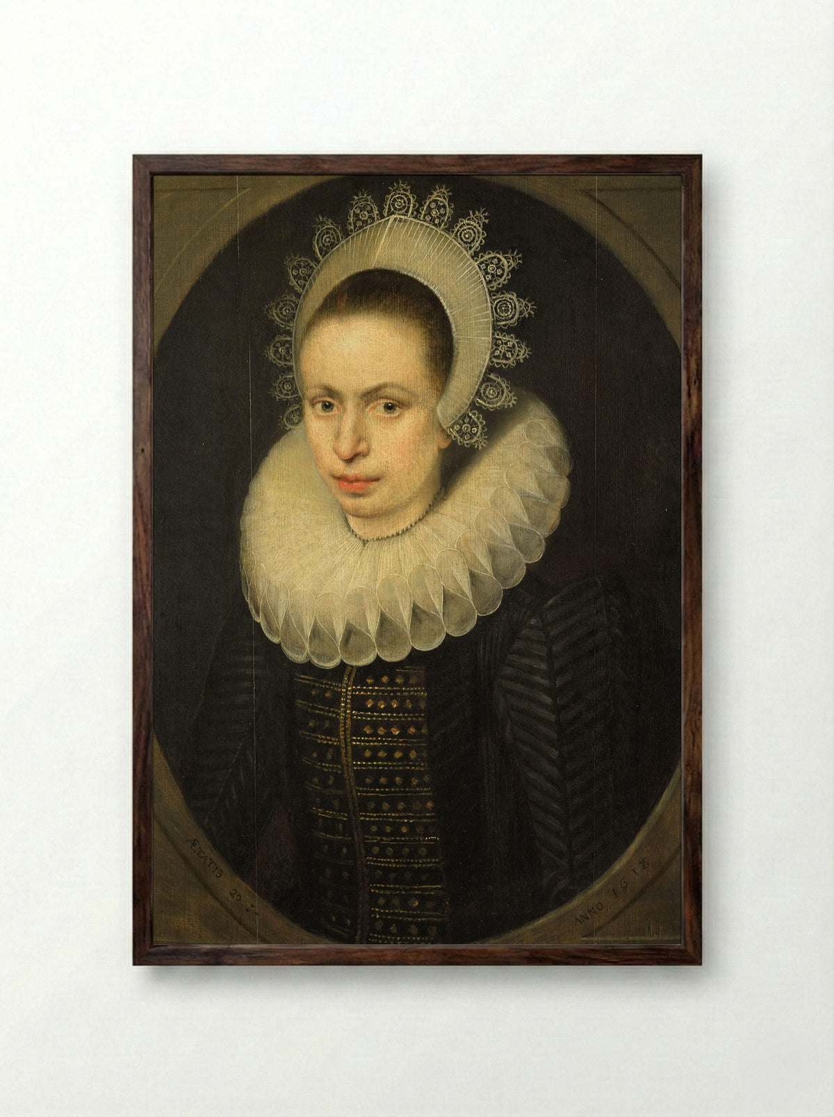 Portret van Antoinette Walleran - Jacob Lambrechtsz. Loncke - Framed Print Dark Wood