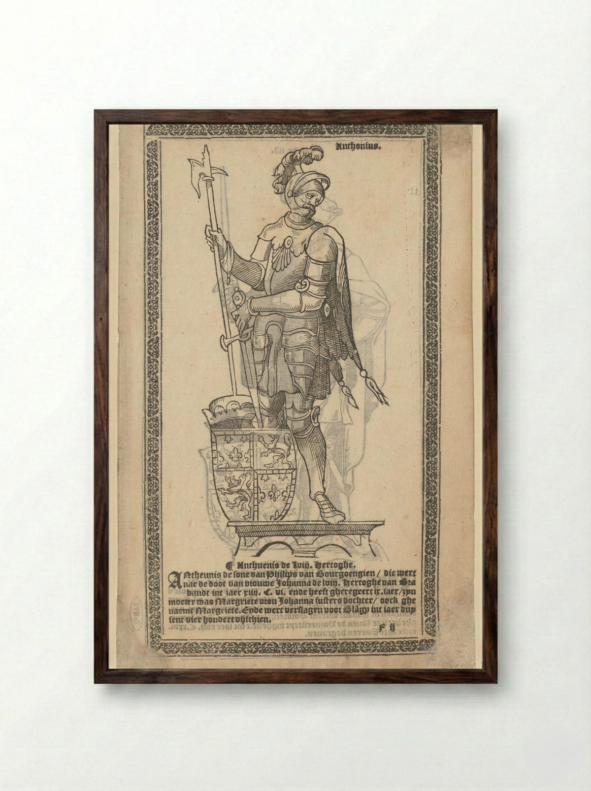 Portret van Anton van Bourgondië - Jan Molijns - Framed Print Dark Wood