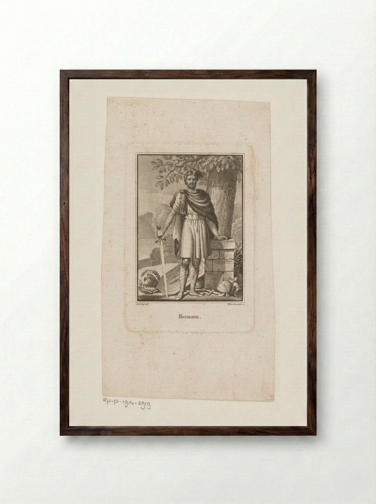 Portret van Arminius - Friedrich Campe - Framed Print Dark Wood