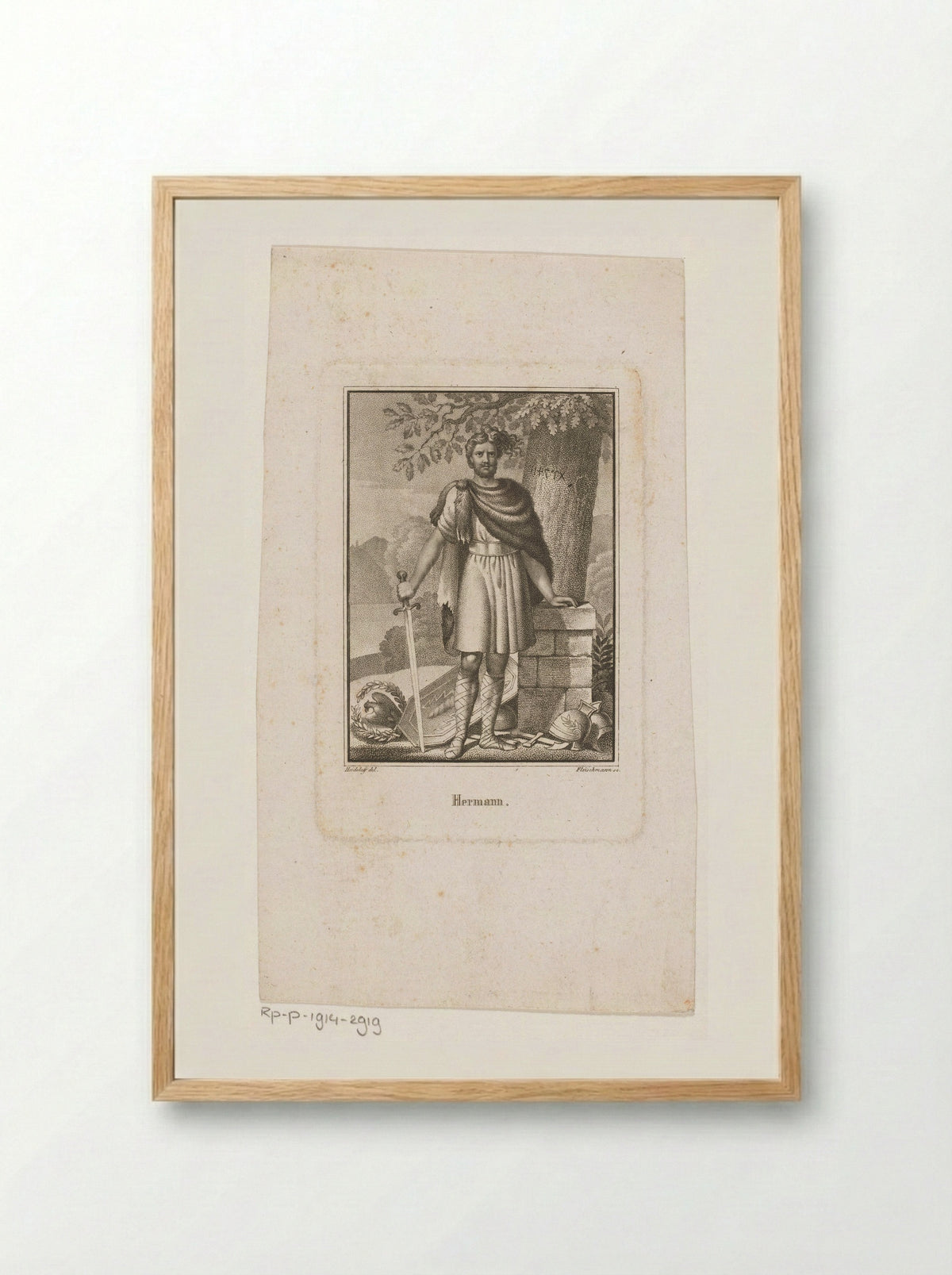 Portret van Arminius - Friedrich Campe - Framed Print Wood