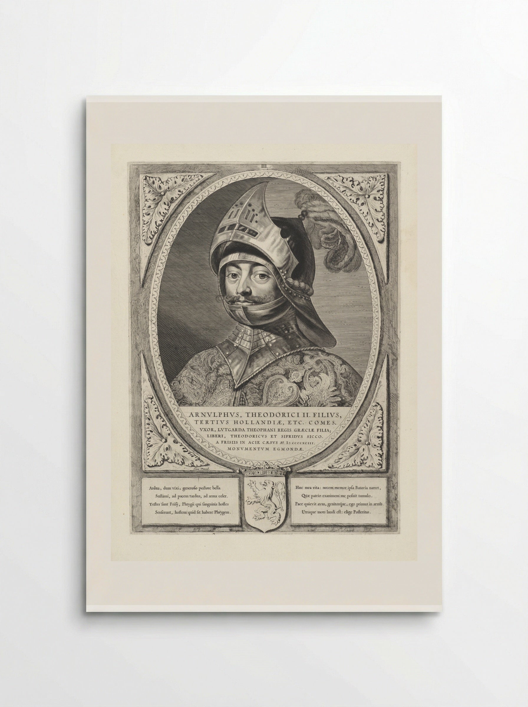 Portret van Arnulf, graaf van Holland - Cornelis Visscher (II) - Poster