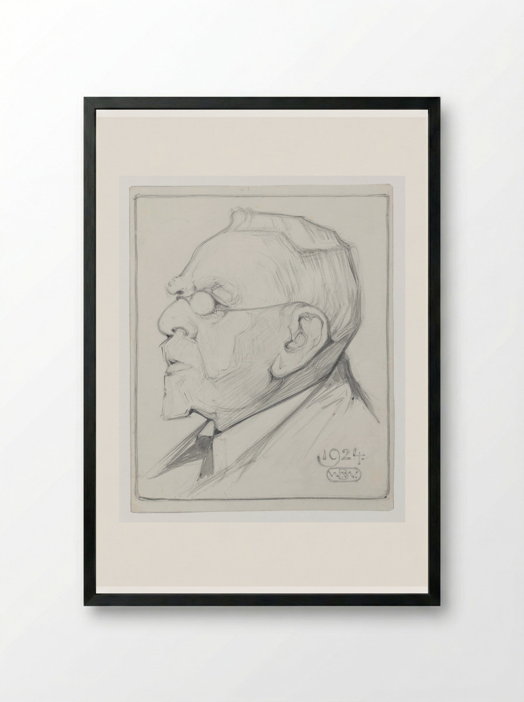 Portret van August Allebé - Bernard Willem Wierink - Framed Print Black