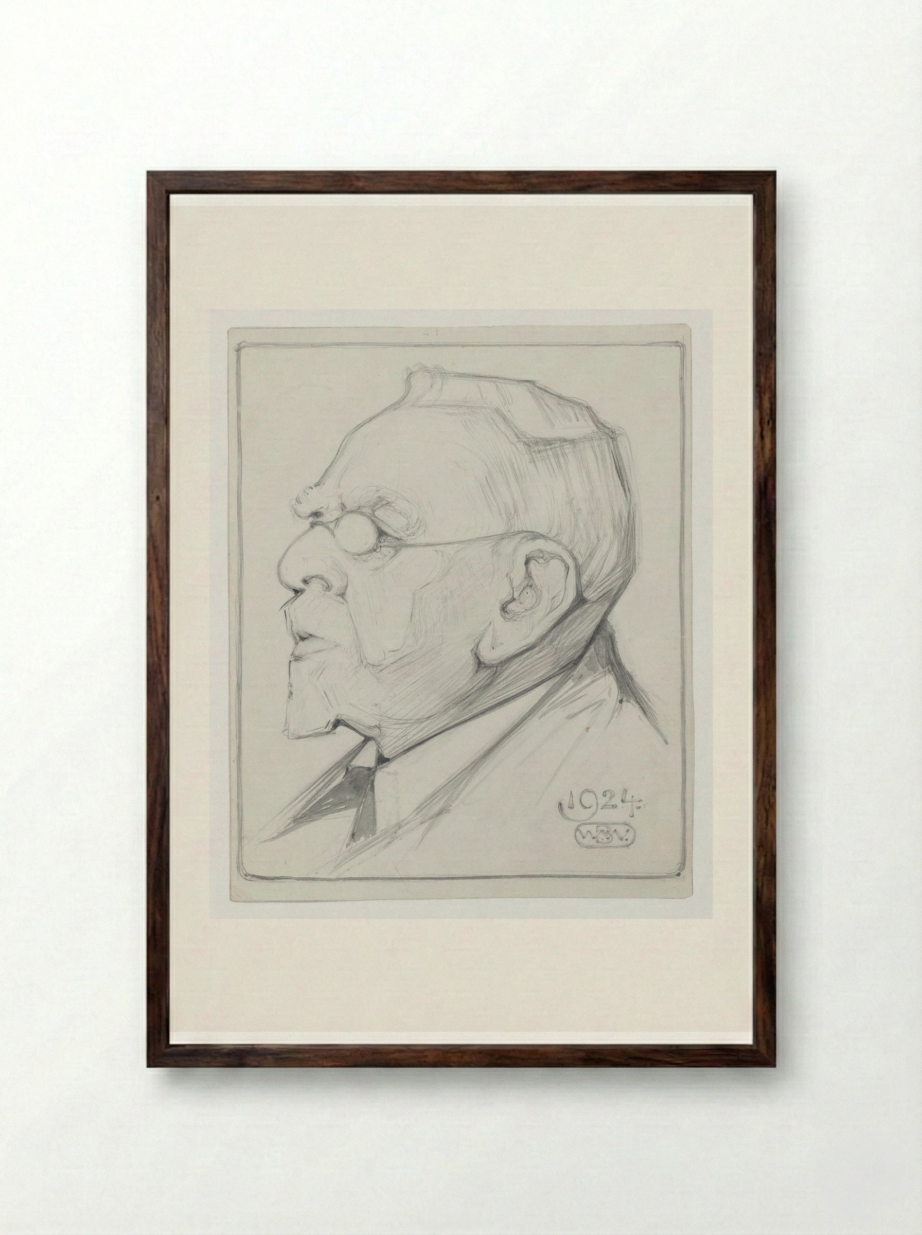 Portret van August Allebé - Bernard Willem Wierink - Framed Print Dark Wood