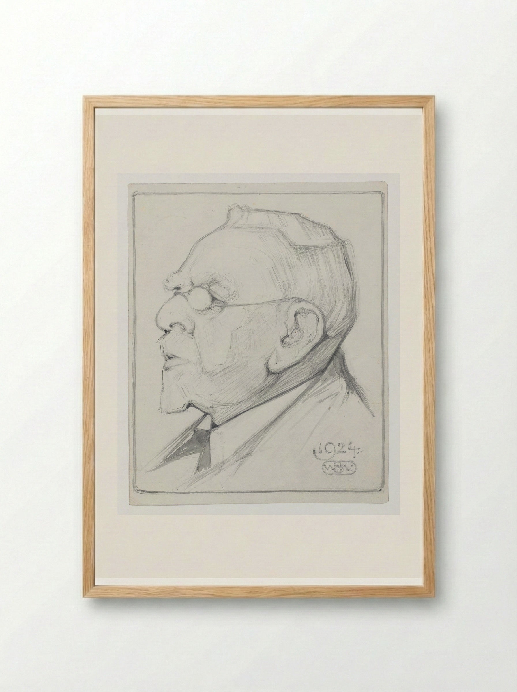 Portret van August Allebé - Bernard Willem Wierink - Framed Print Wood