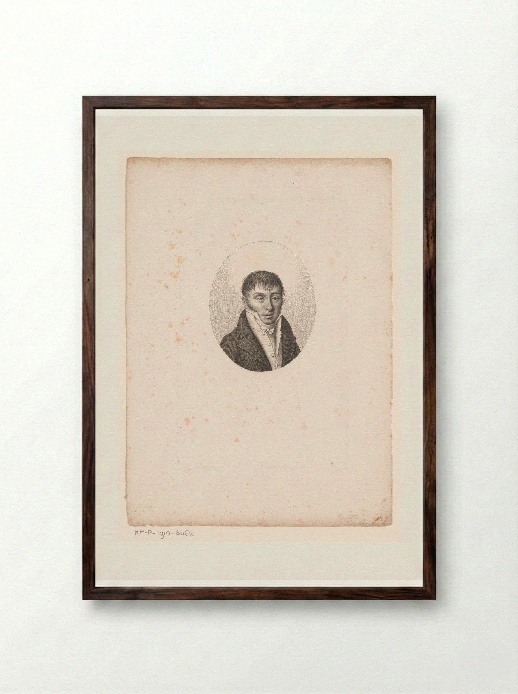 Portret van Auguste Hilarion, graaf van Kératry - Ambroise Tardieu - Framed Print Dark Wood