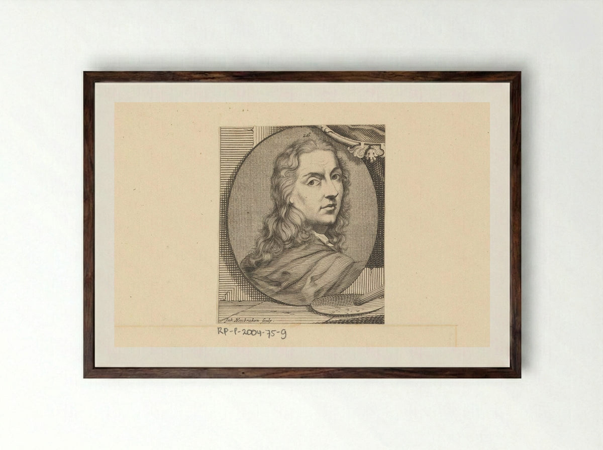 Portret van Augustinus Terwesten (I) - Antonina Houbraken - Framed Print Dark Wood