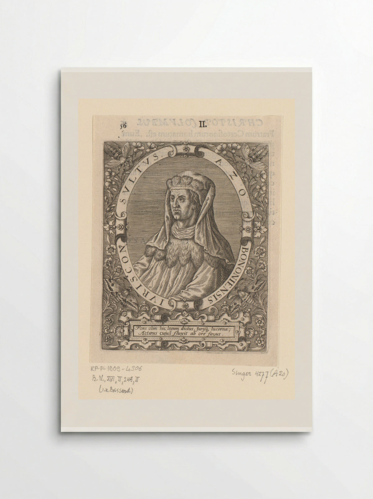 Portret van Azo van Bologna - Theodor de Bry - Poster