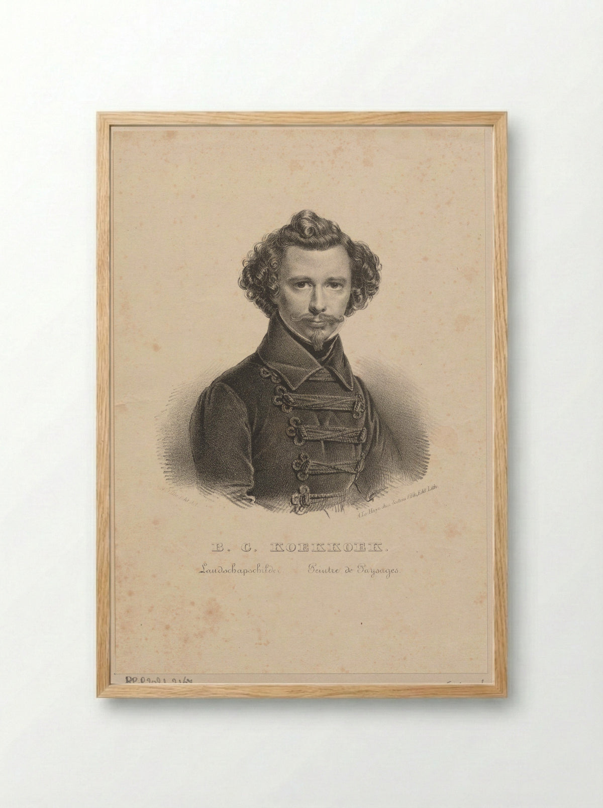 Portret van Barend Cornelis Koekkoek - Gerhardus Fredericus Eilbracht - Framed Print Wood