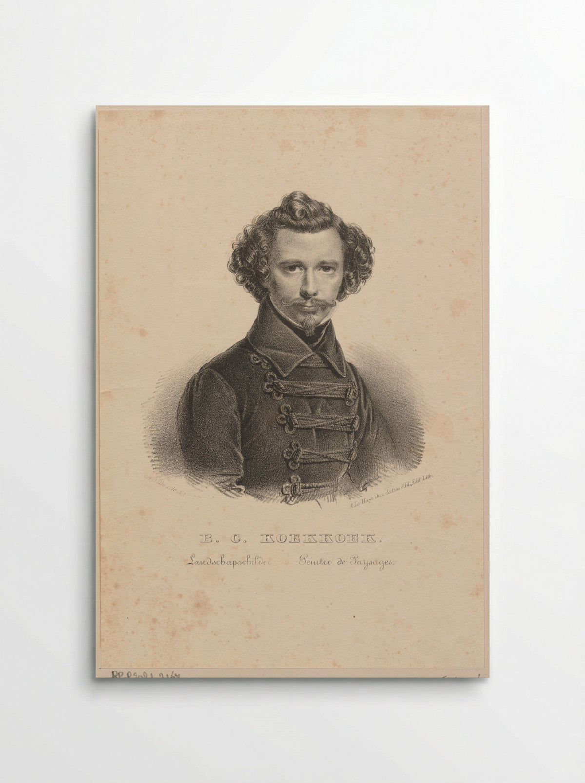 Portret van Barend Cornelis Koekkoek - Gerhardus Fredericus Eilbracht - Poster